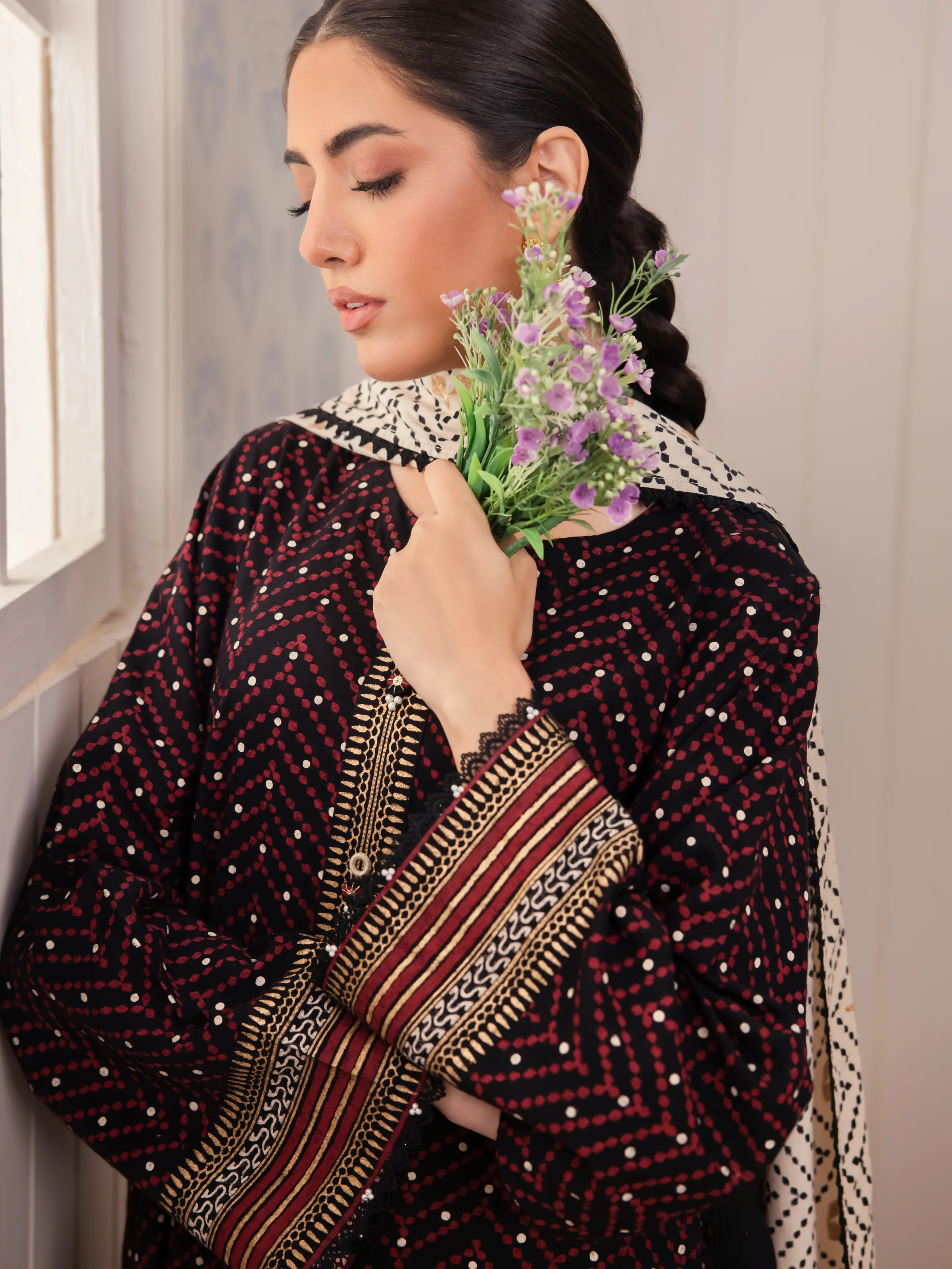 Block Print Cambric Suit - EWU24M1-055 - Image 3