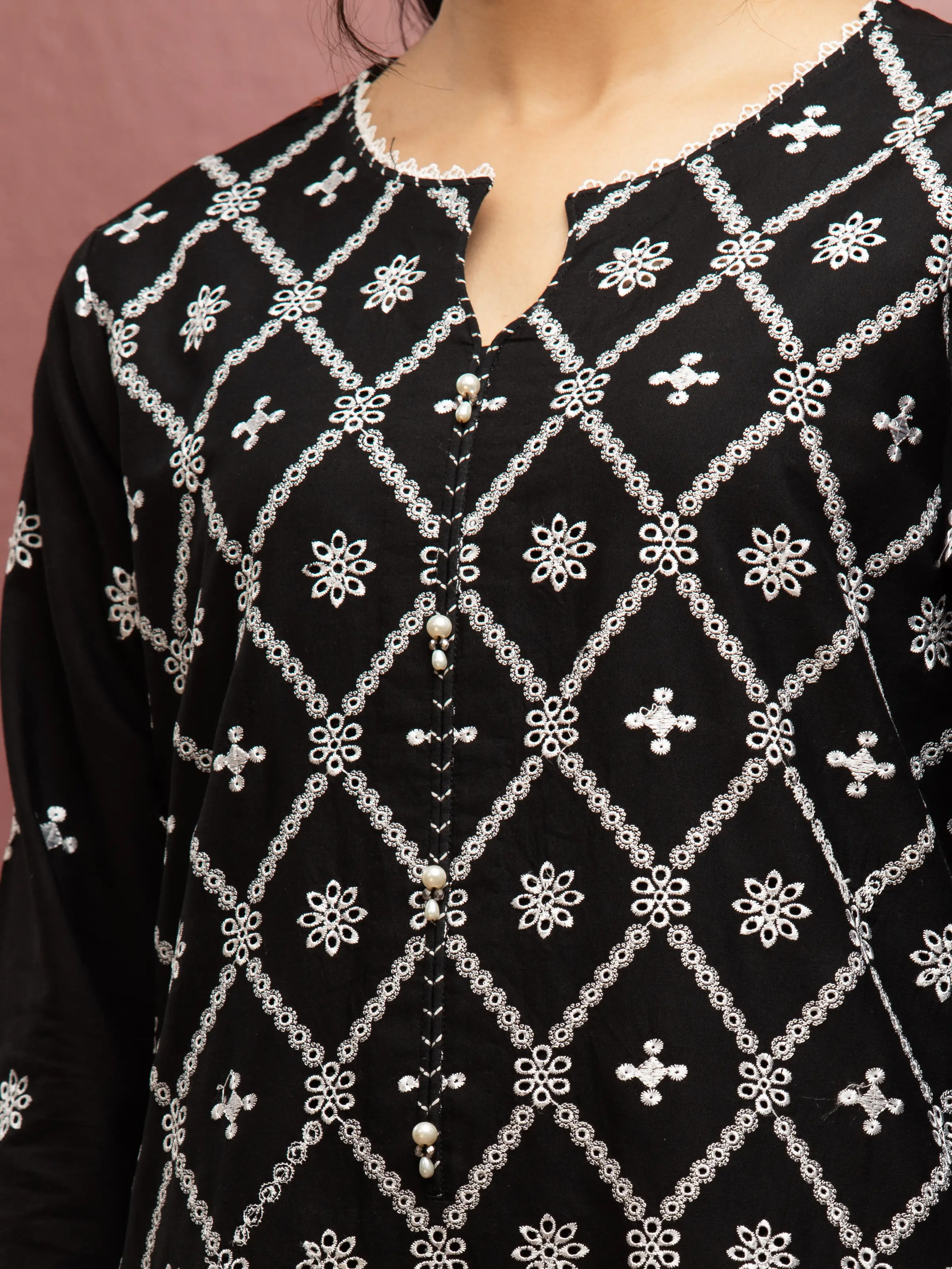 Embroidered Cambric Suit - EWU5V2-31002-3P - Image 5