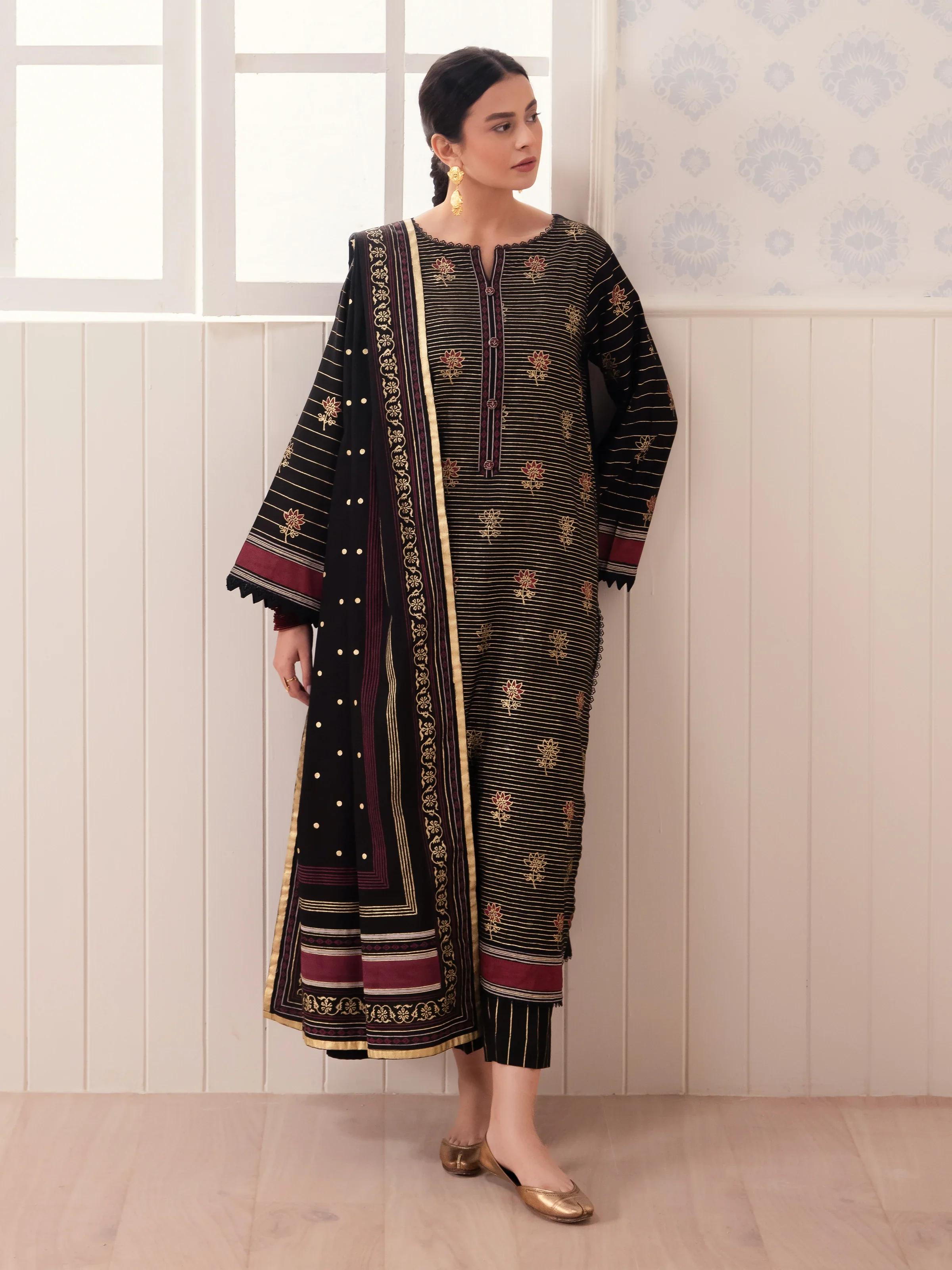Block Print Cambric Suit - EWU24M1-050 - Image 2