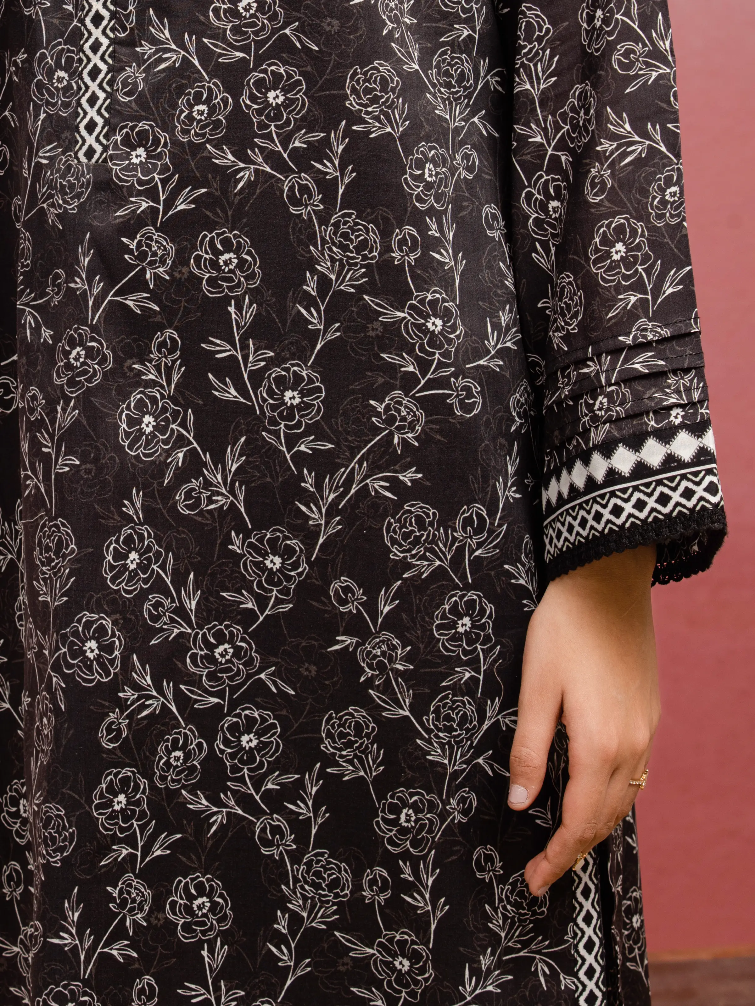 Printed Lawn Suit - EWU5A1-35046-3P - Image 4