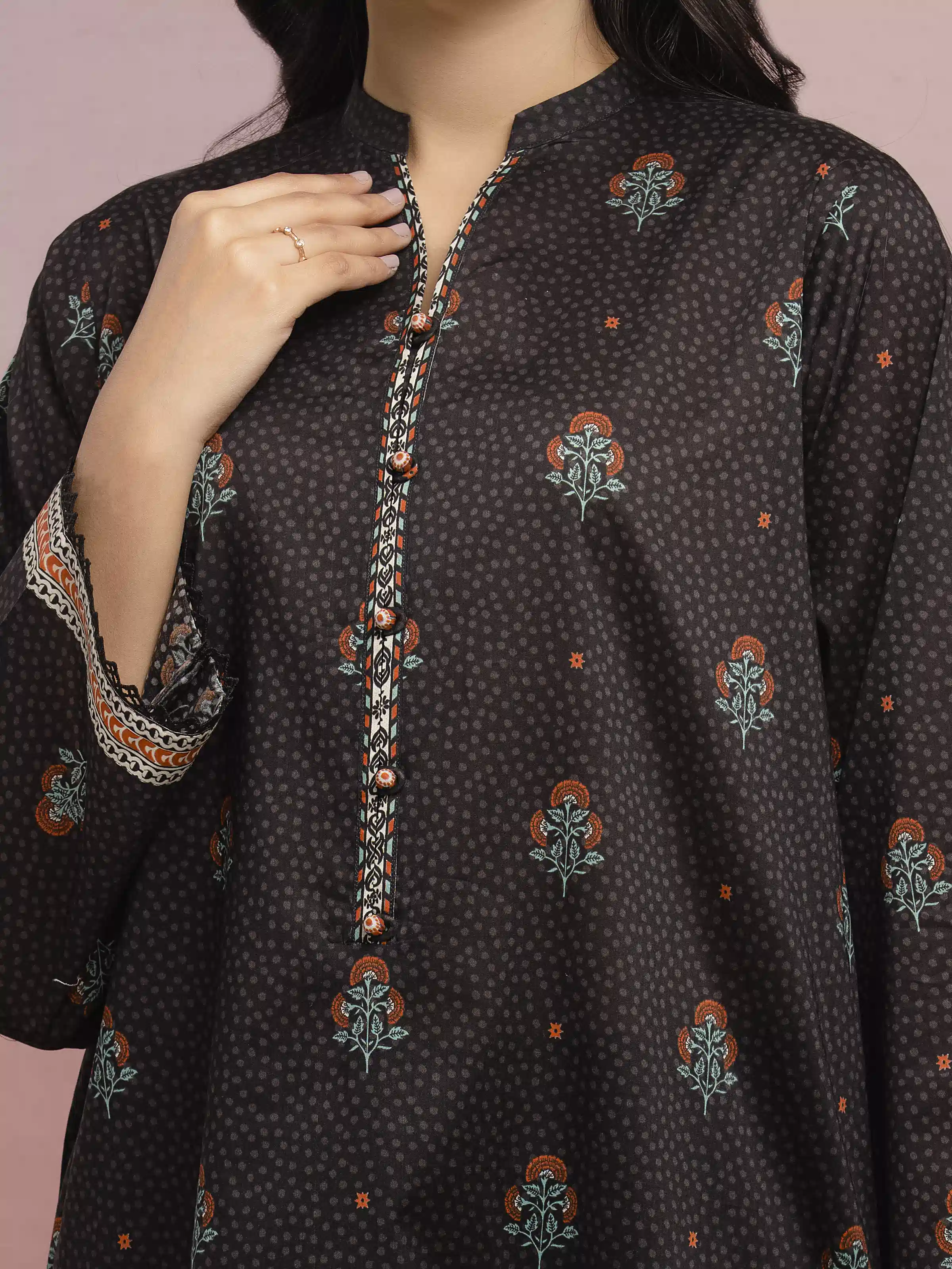 Printed Lawn Suit - EWU5A1-35121-3P - Image 5