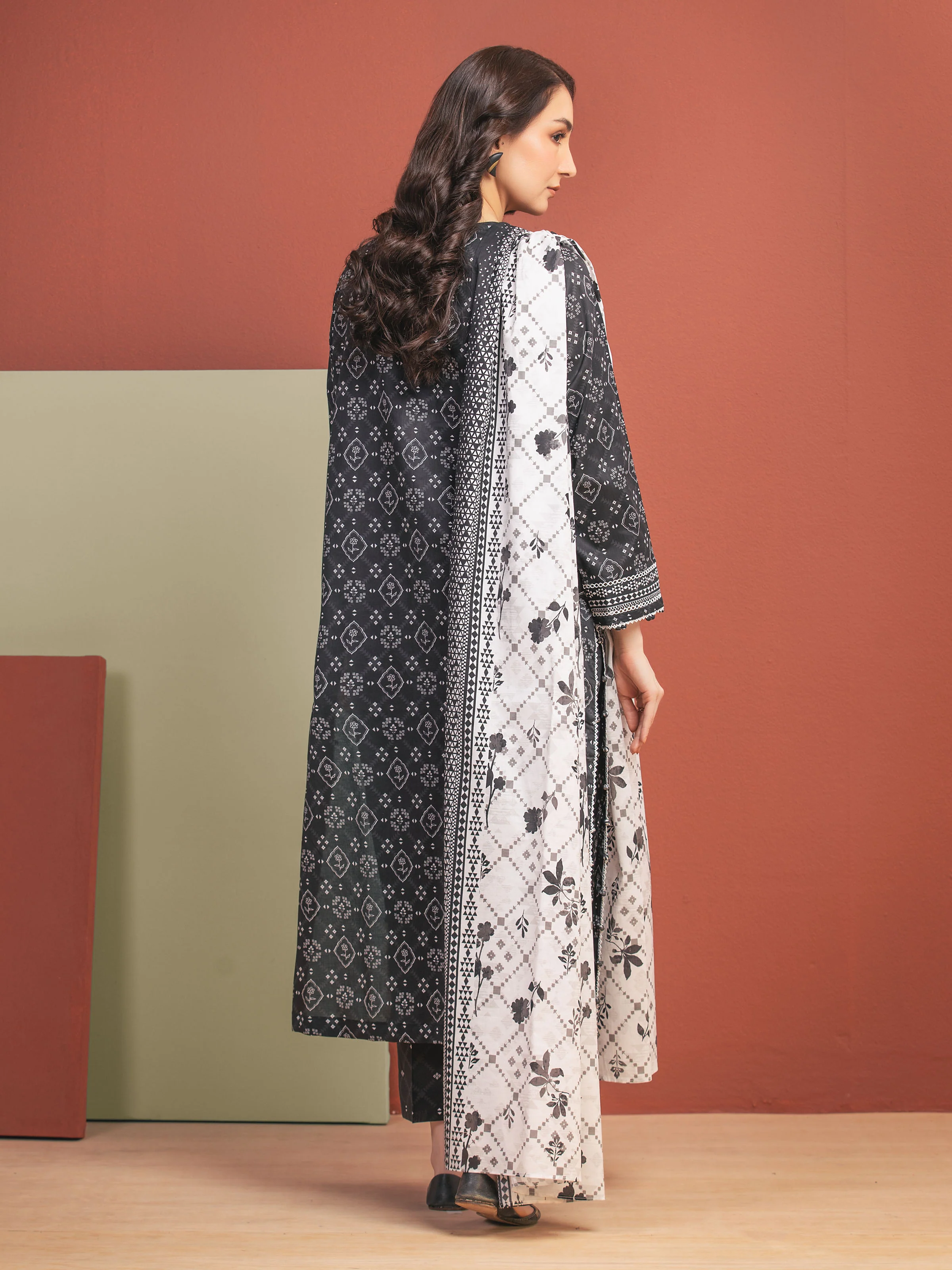 Printed Lawn Suit - EWU5A1-35306-3P - Image 6