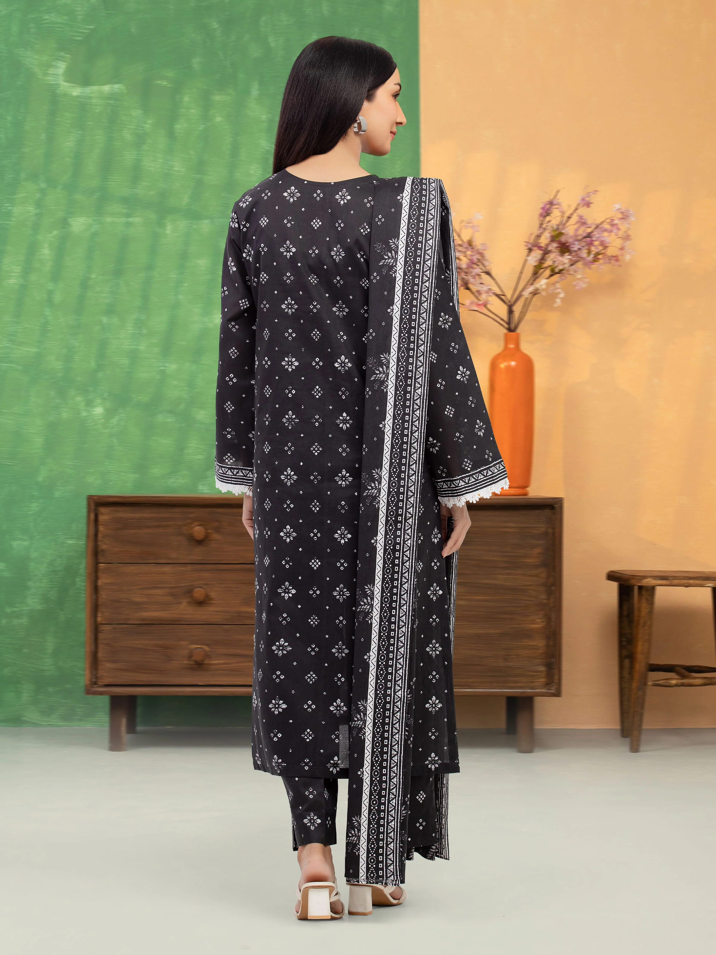 Printed Lawn Suit - EWU5A1-35308-3P - Image 4