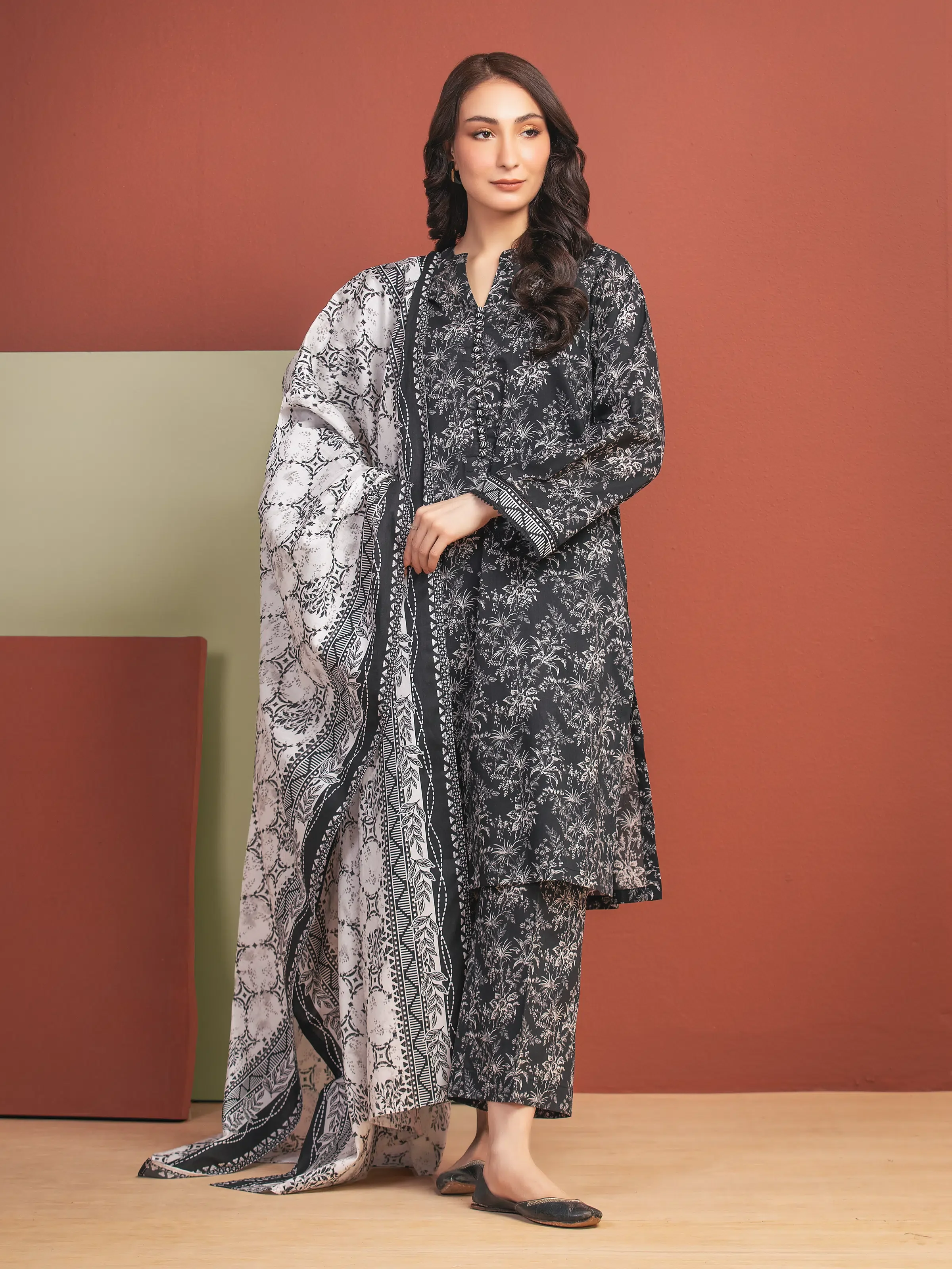 Printed Lawn Suit - EWU5A1-35312-3P