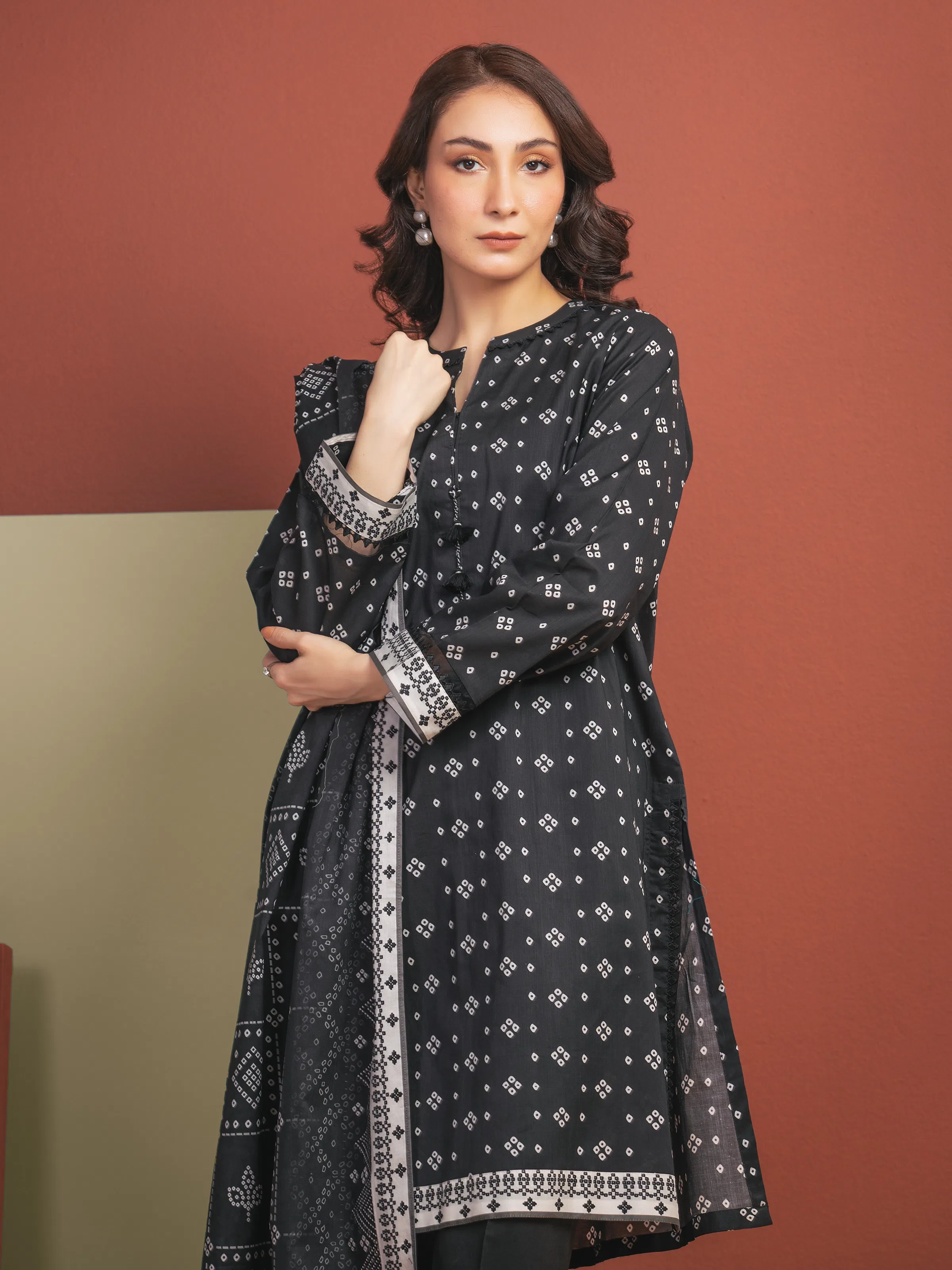 Printed Lawn Suit - EWU5A1-35314-3P - Image 3