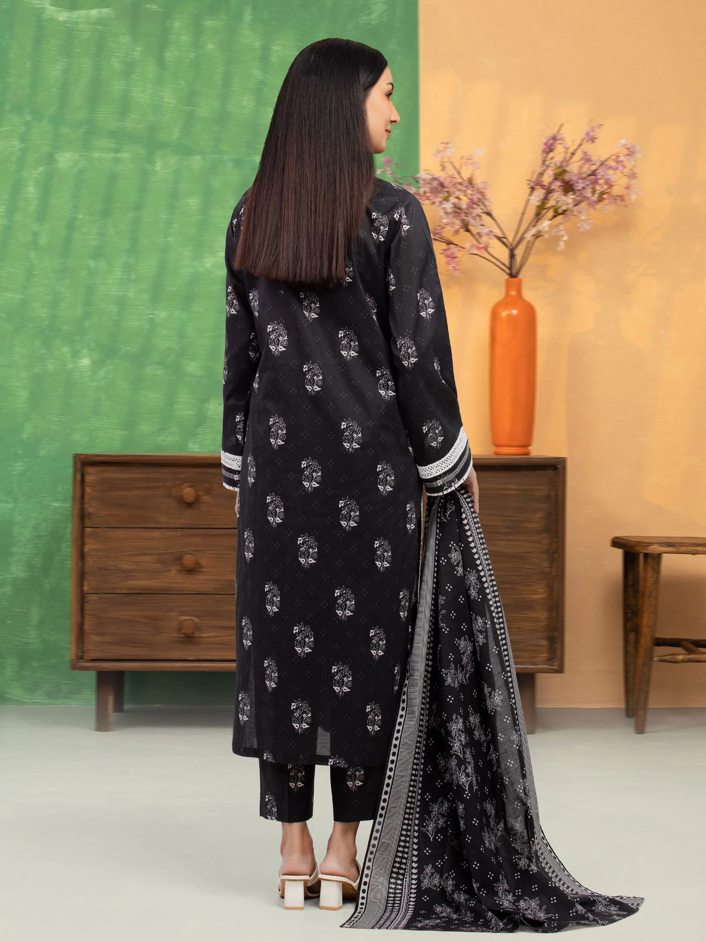 Printed Lawn Suit - EWU5A1-35317-3P - Image 4