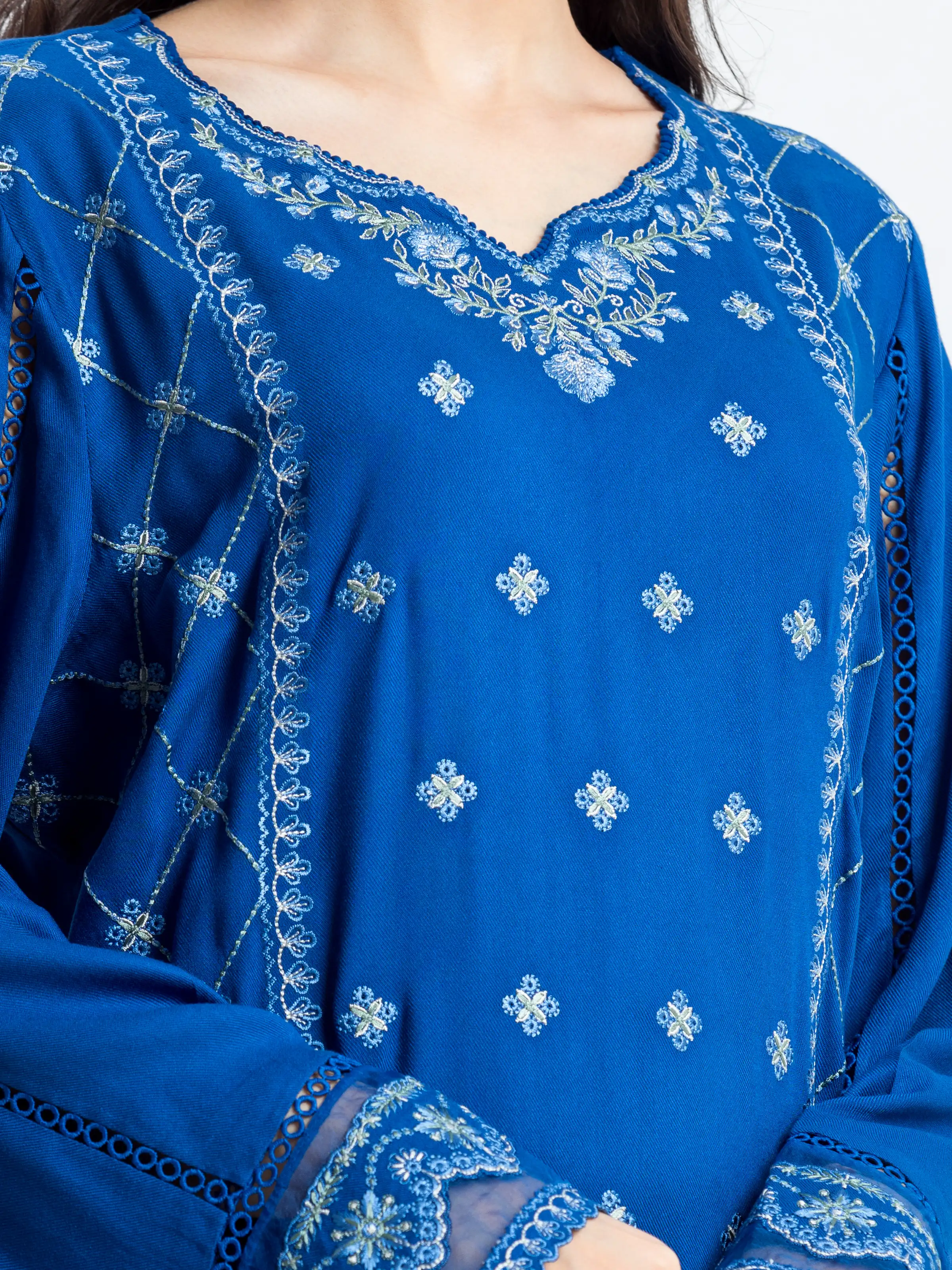 Embroidered Viscose Suit - EWU24V13-30229-3P - Image 2