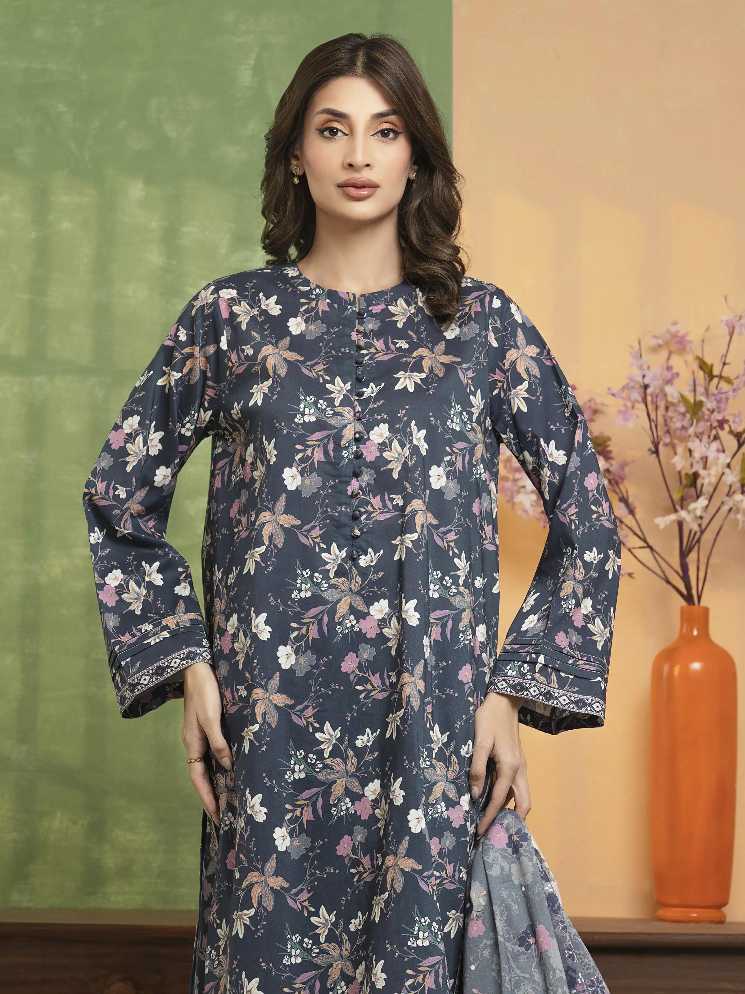 Printed Khaddar Suit - EWU5A3-36114-3P - Image 2
