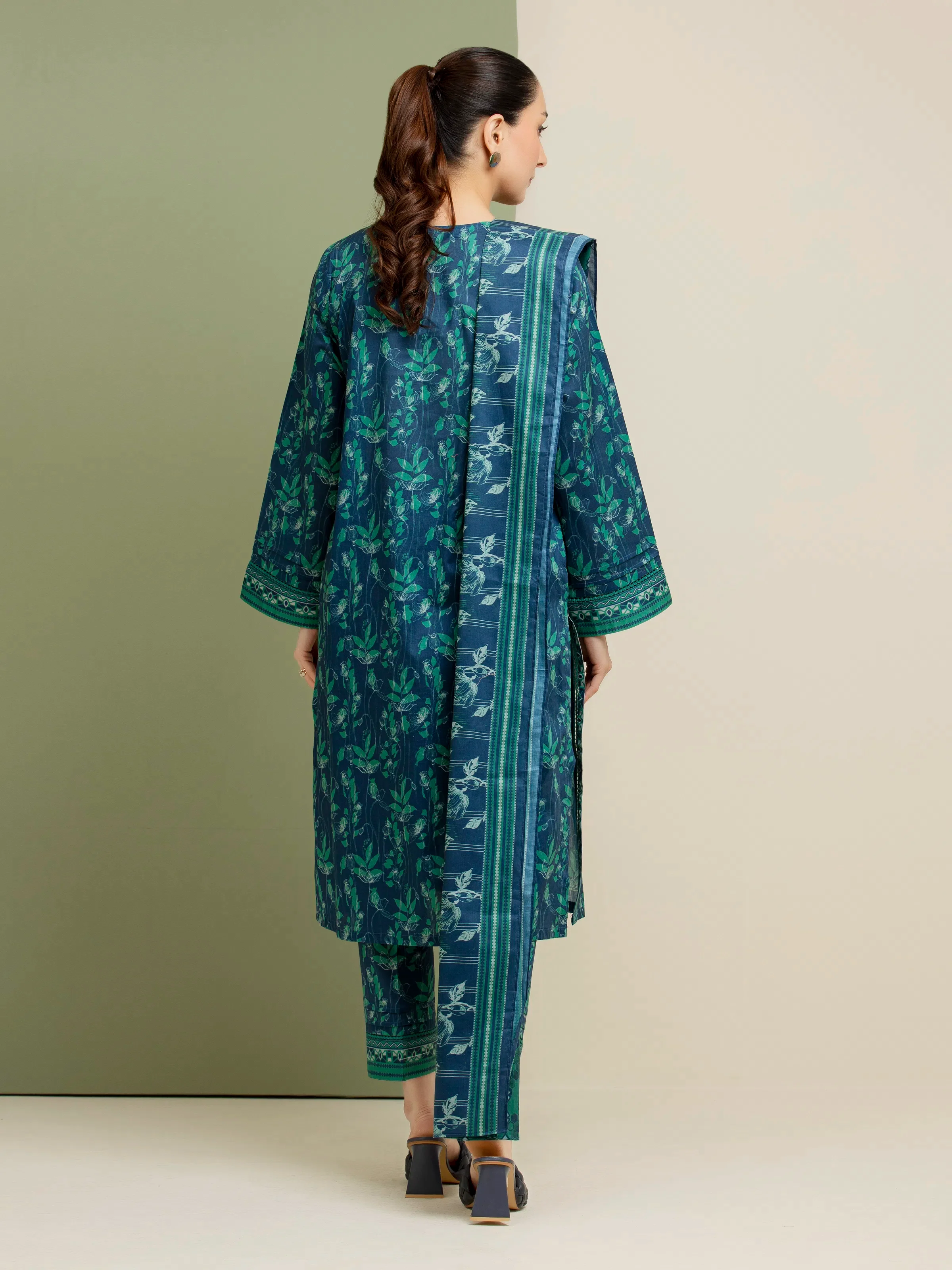 Printed Lawn Suit - EWU5A1-35111-3P - Image 2
