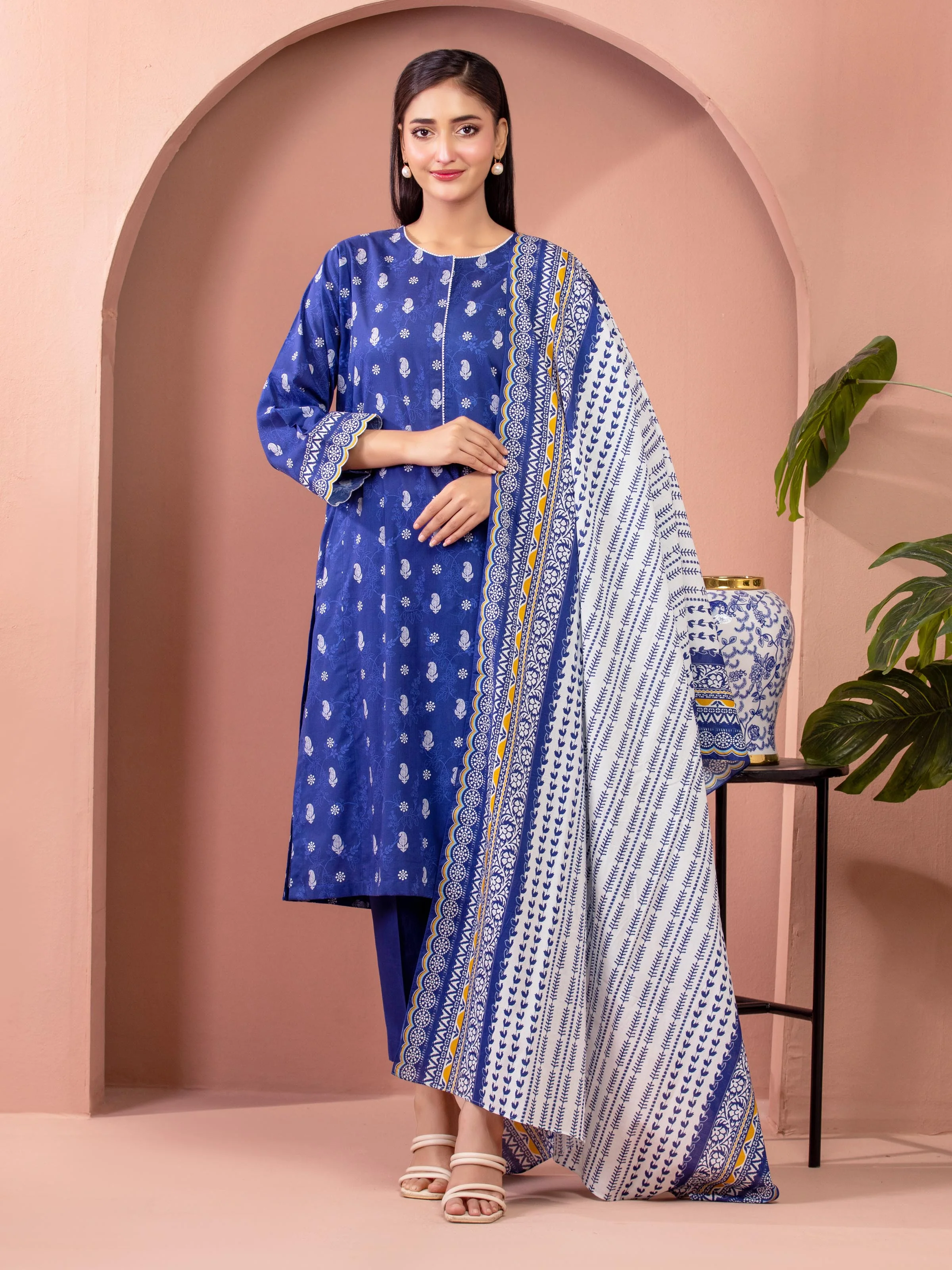 Unstitched Printed Lawn Suit - EWU5A1-35240-3P