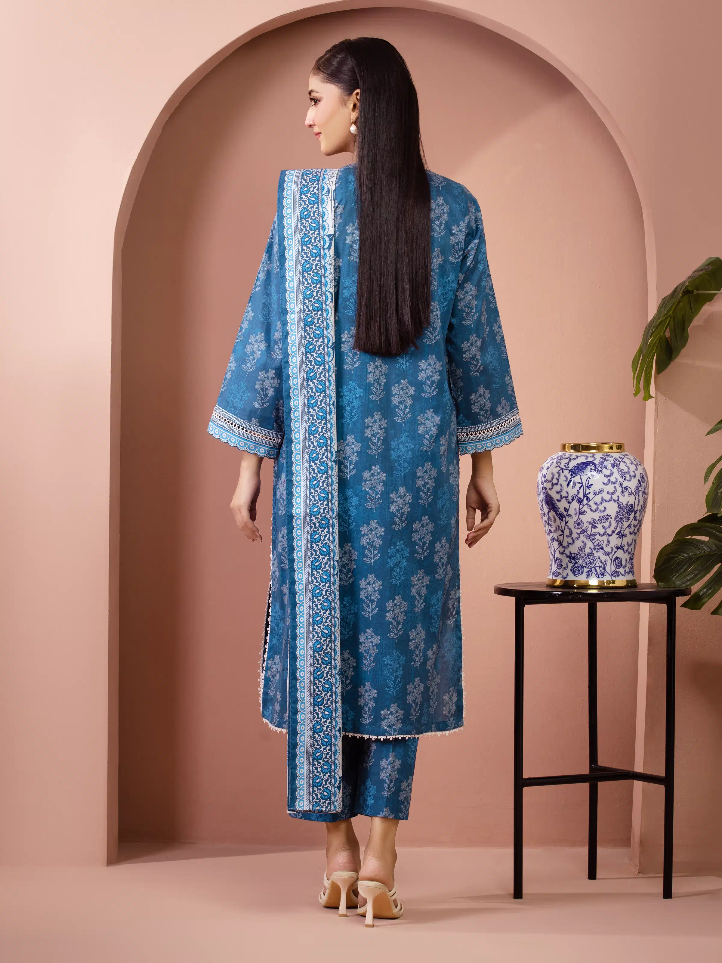 Printed Lawn Suit - EWU5A1-35278-3P - Image 5