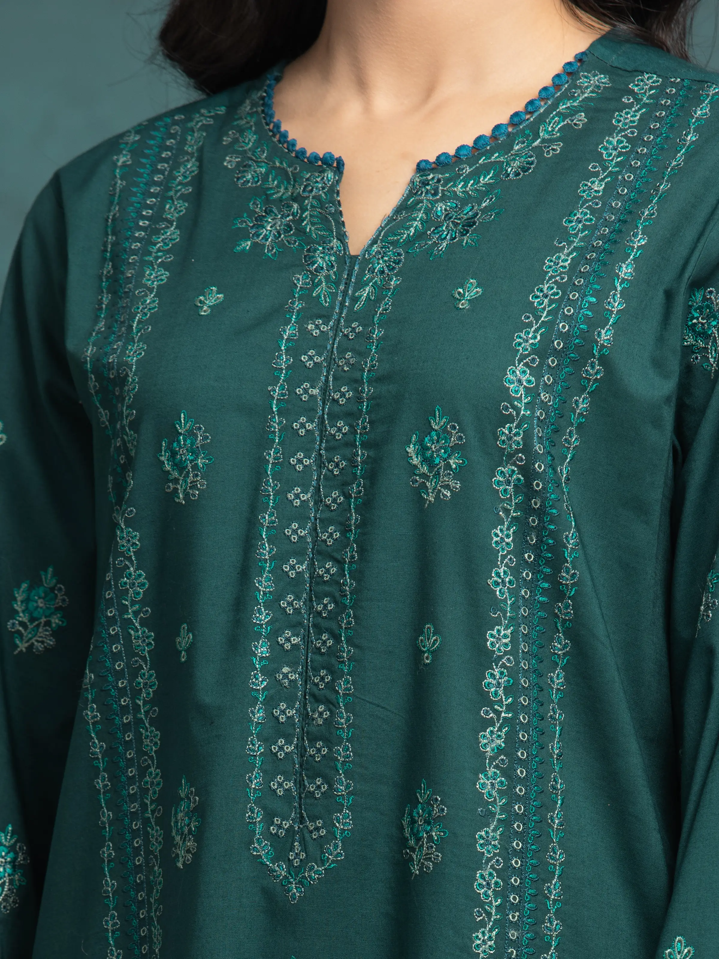 Embroidered Cambric Suit - EWU24V2-31008-3P - Image 4