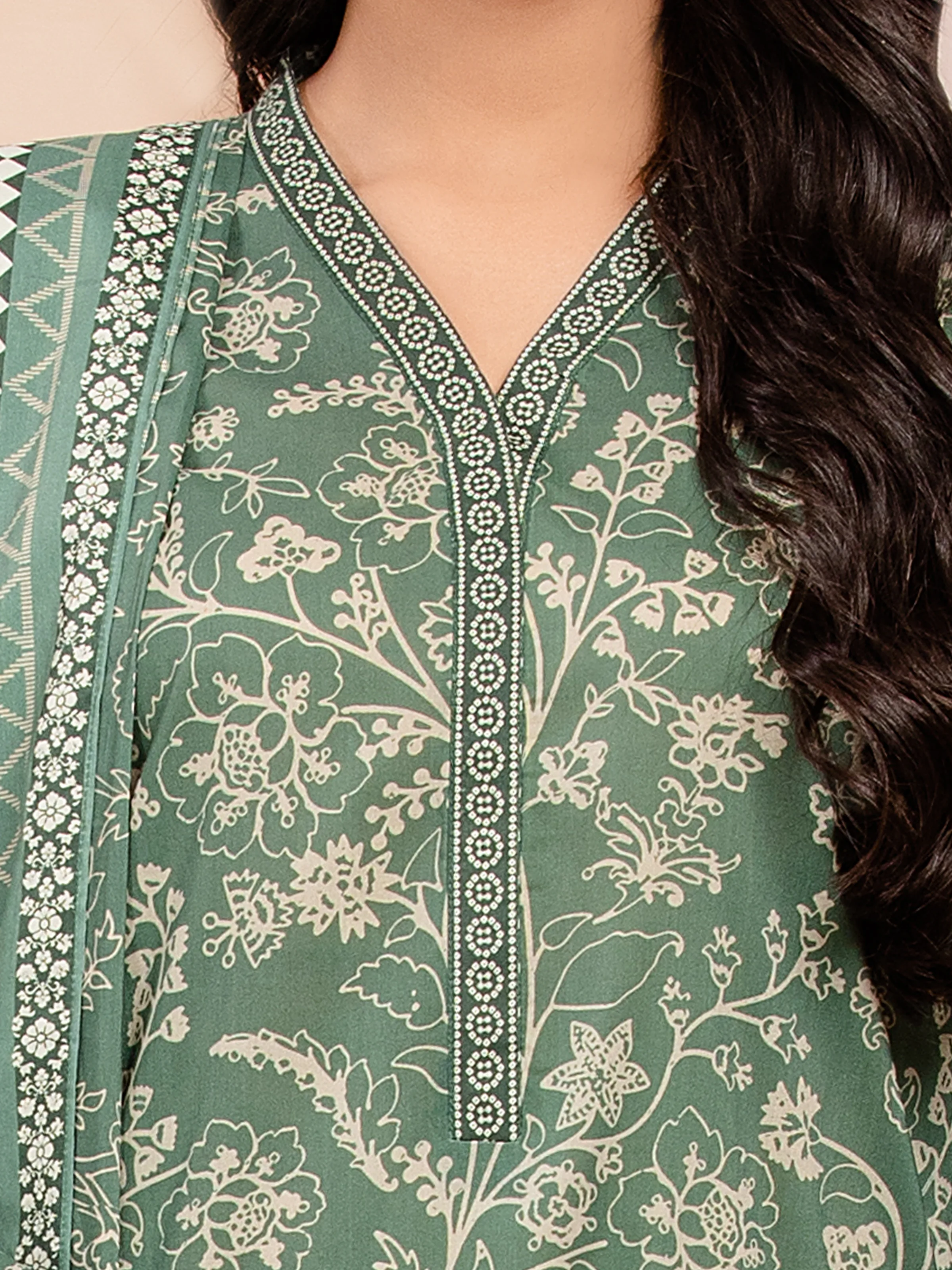 Printed Lawn Suit - EWU5A1-35006-3P - Image 3