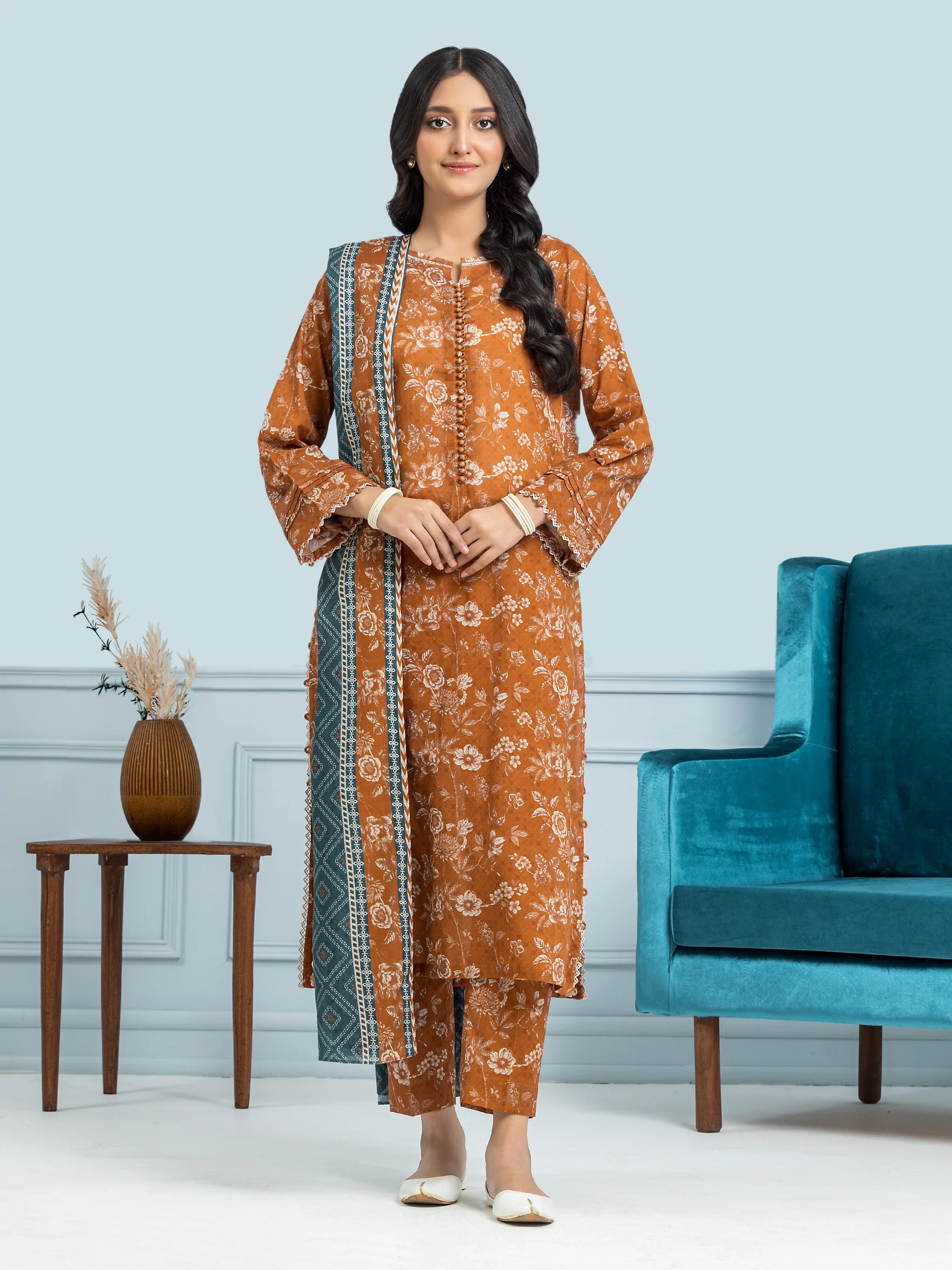 Printed Khaddar Suit - EWU24A3-29700-3P