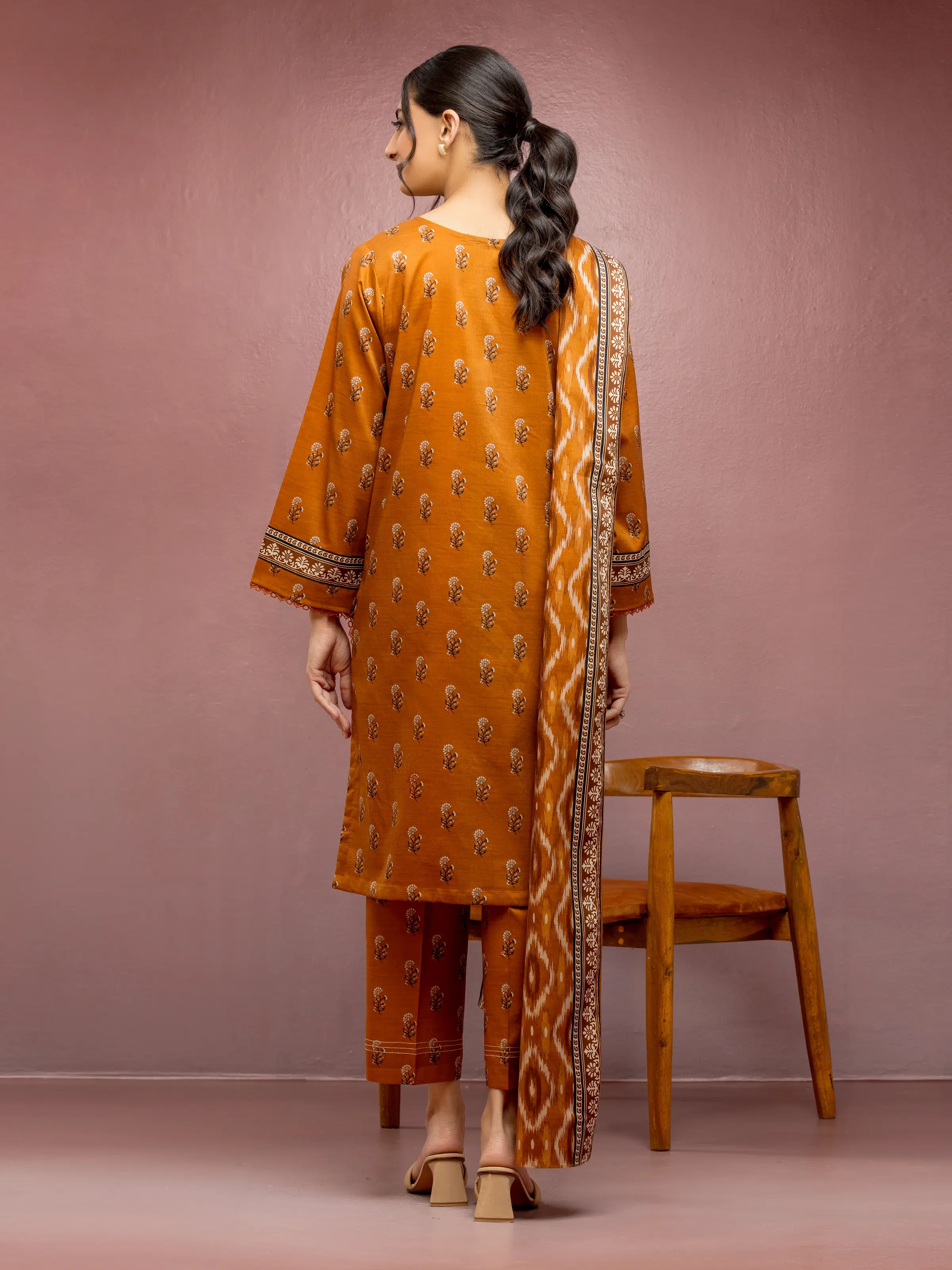 Printed Lawn Suit - EWU5A1-35102-3P - Image 2