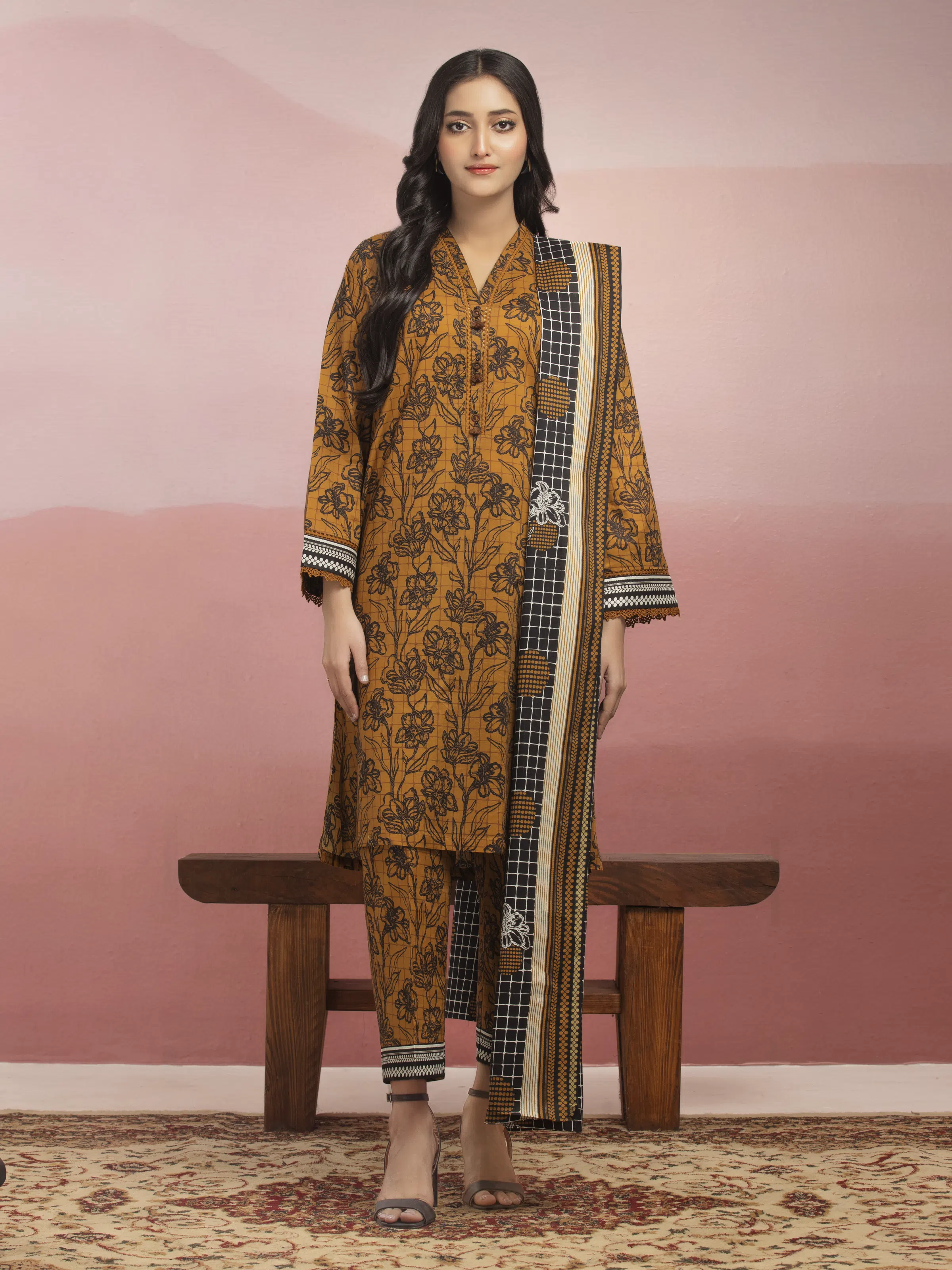 Printed Lawn Suit - EWU5A1-35134-3P