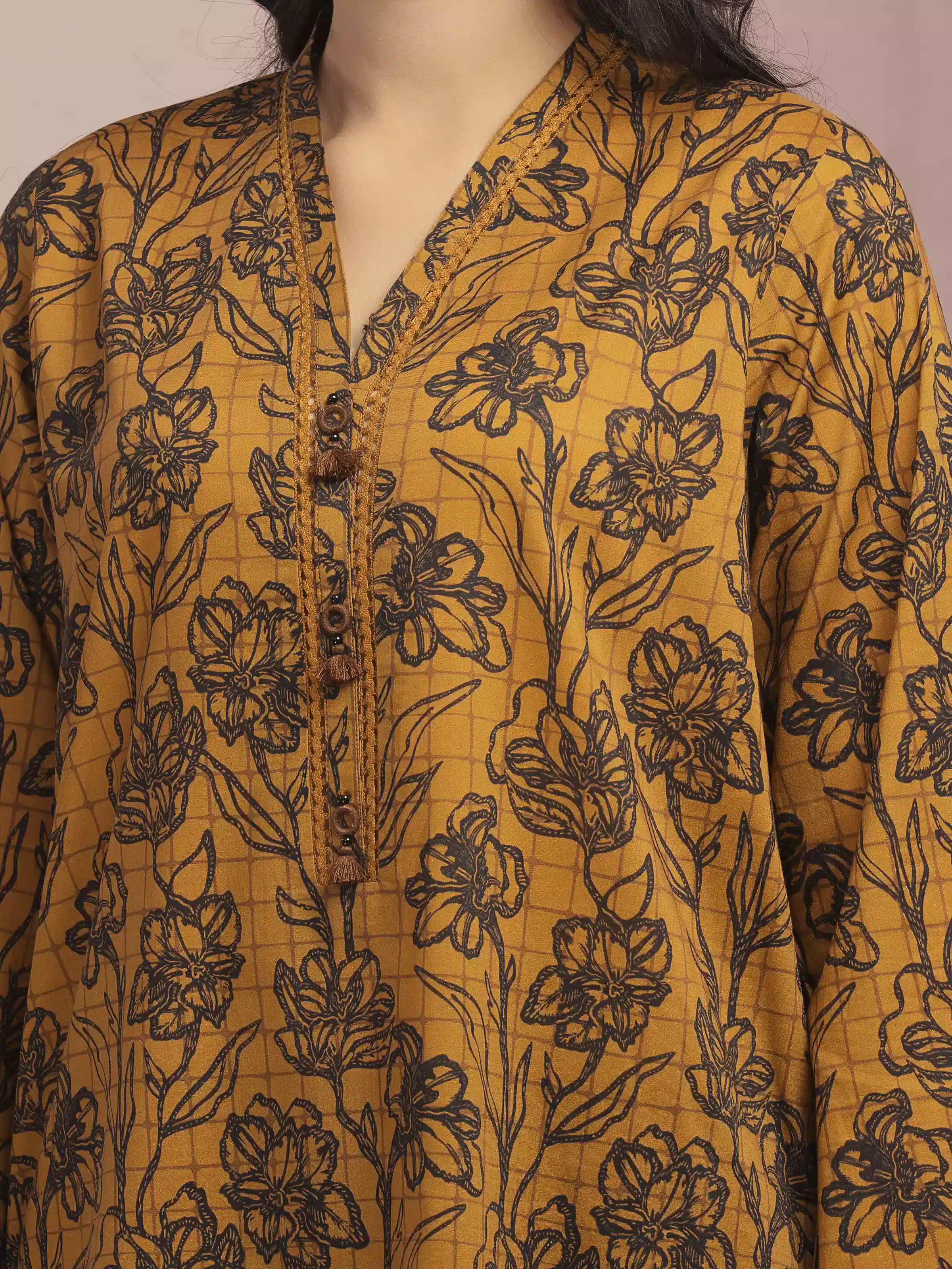 Printed Lawn Suit - EWU5A1-35134-3P - Image 5