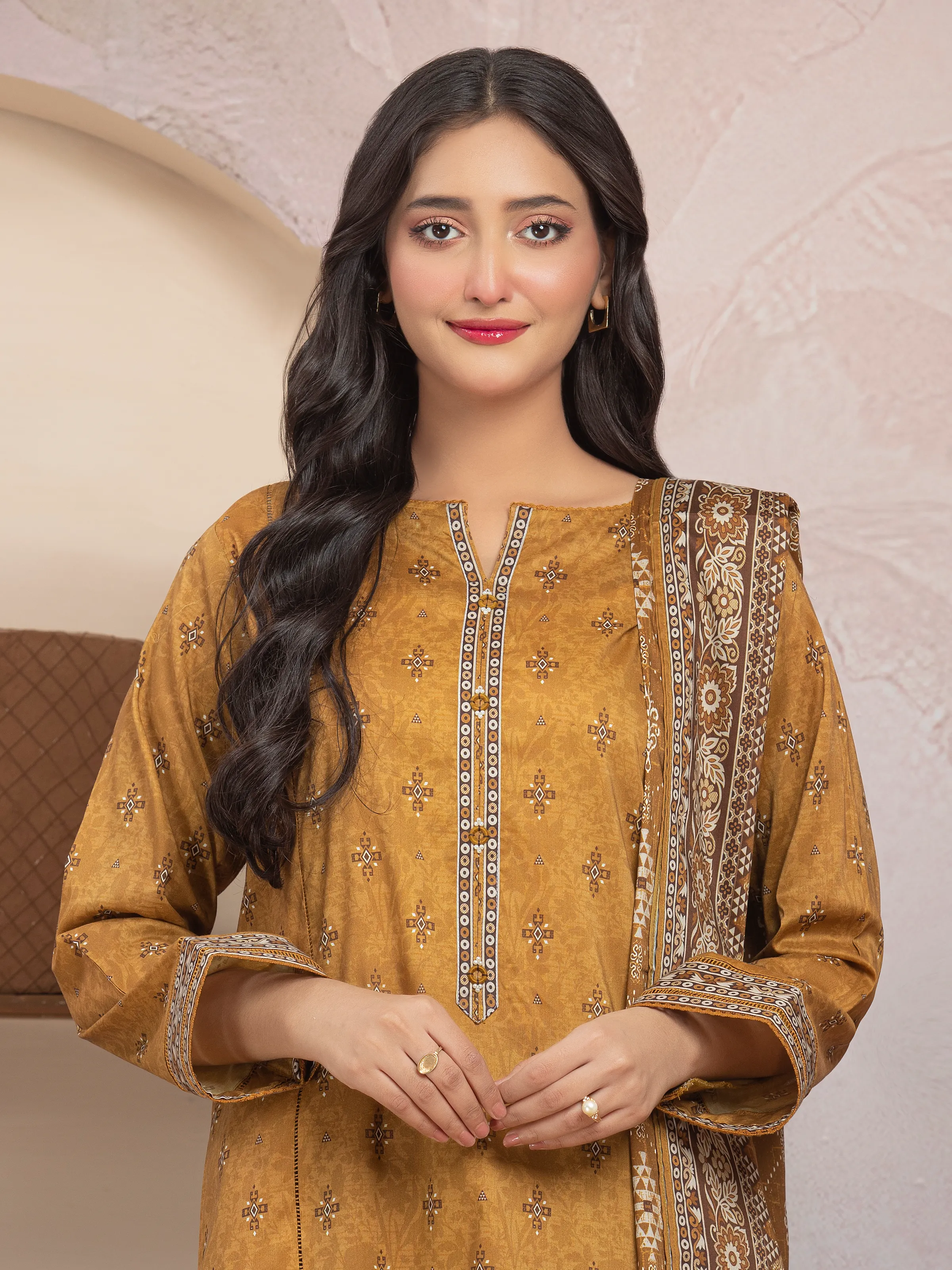 Printed Lawn Suit - EWU5A1-35028-3P - Image 3