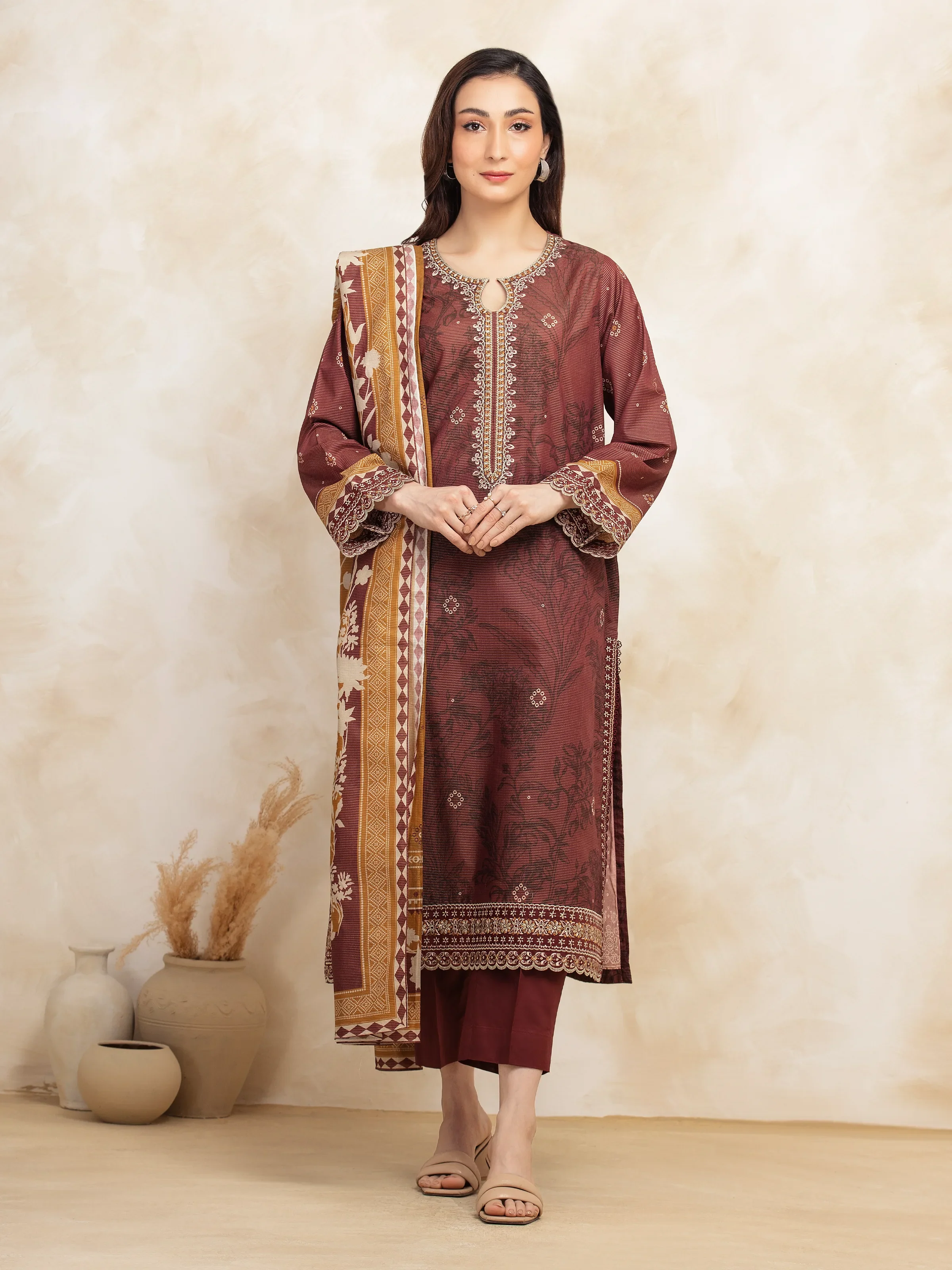 Embroidered Lawn Suit - EWU5V1-31192-3P