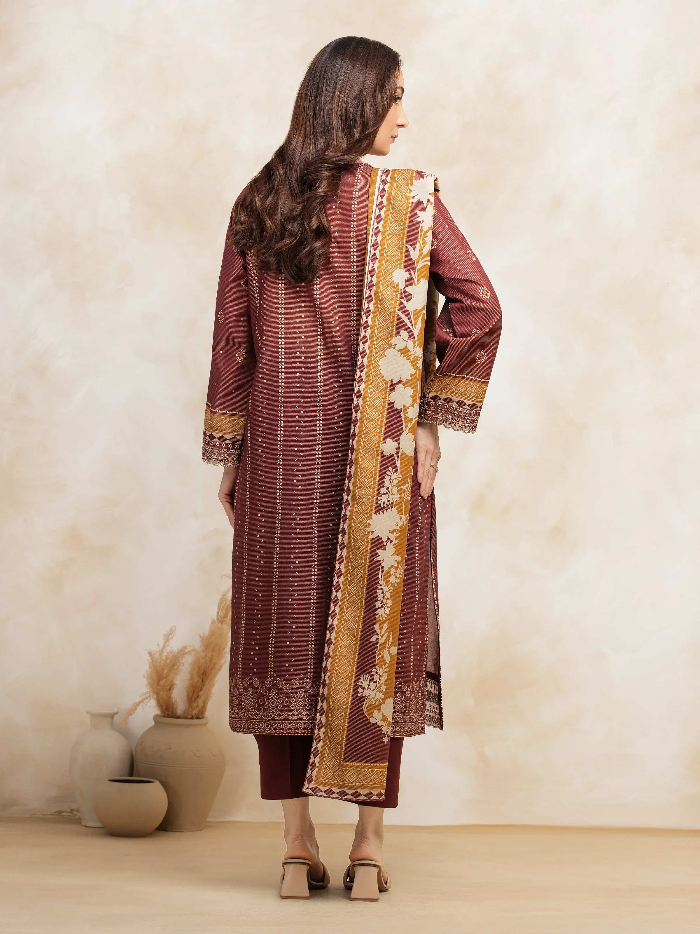 Embroidered Lawn Suit - EWU5V1-31192-3P - Image 2