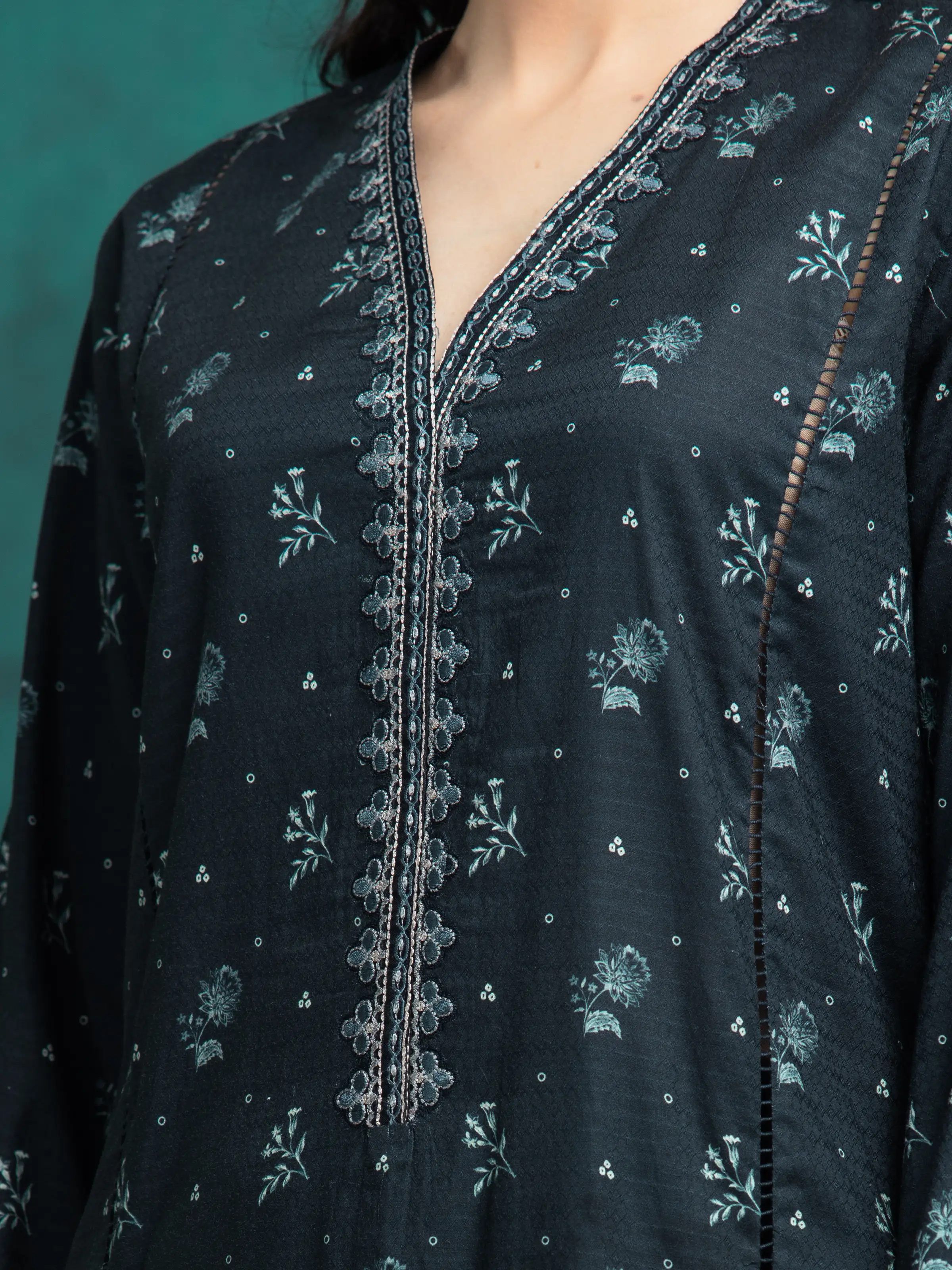 Embroidered Dobby Suit - EWU5V7-30362-3P - Image 3