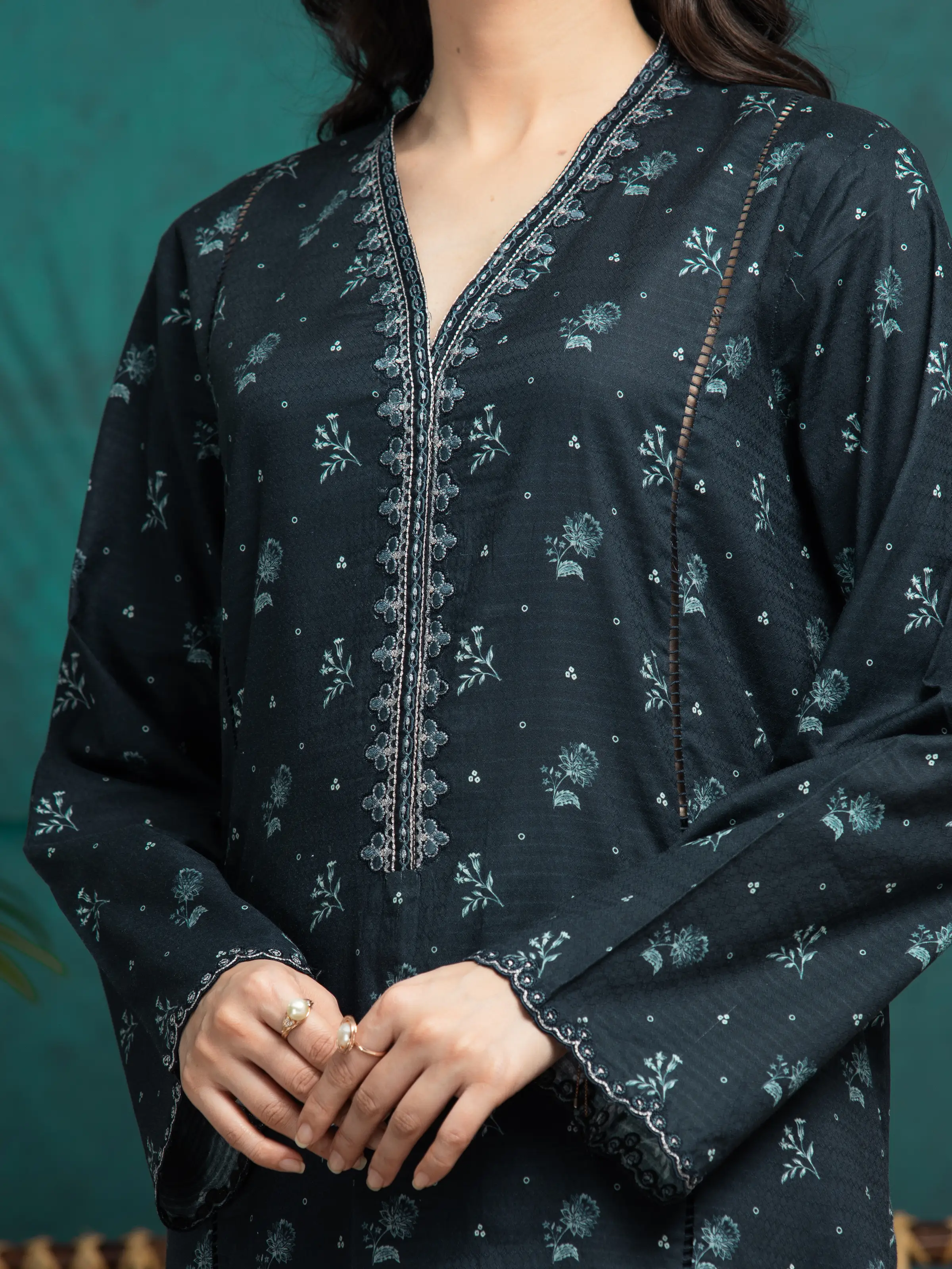 Embroidered Dobby Suit - EWU5V7-30362-3P - Image 4