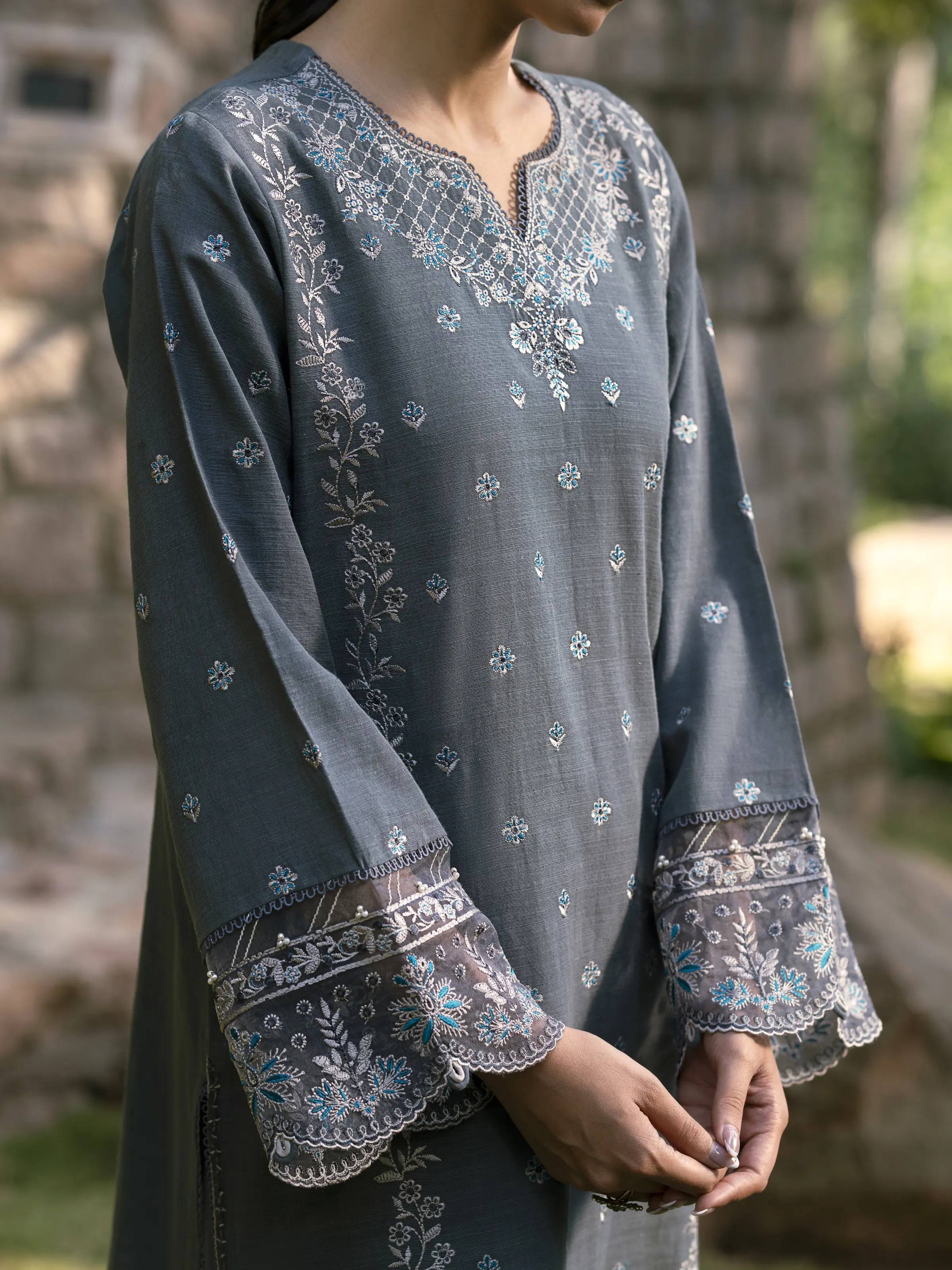 Embroidered Marina Twill Suit - EWU24V14-30209-3P - Image 7