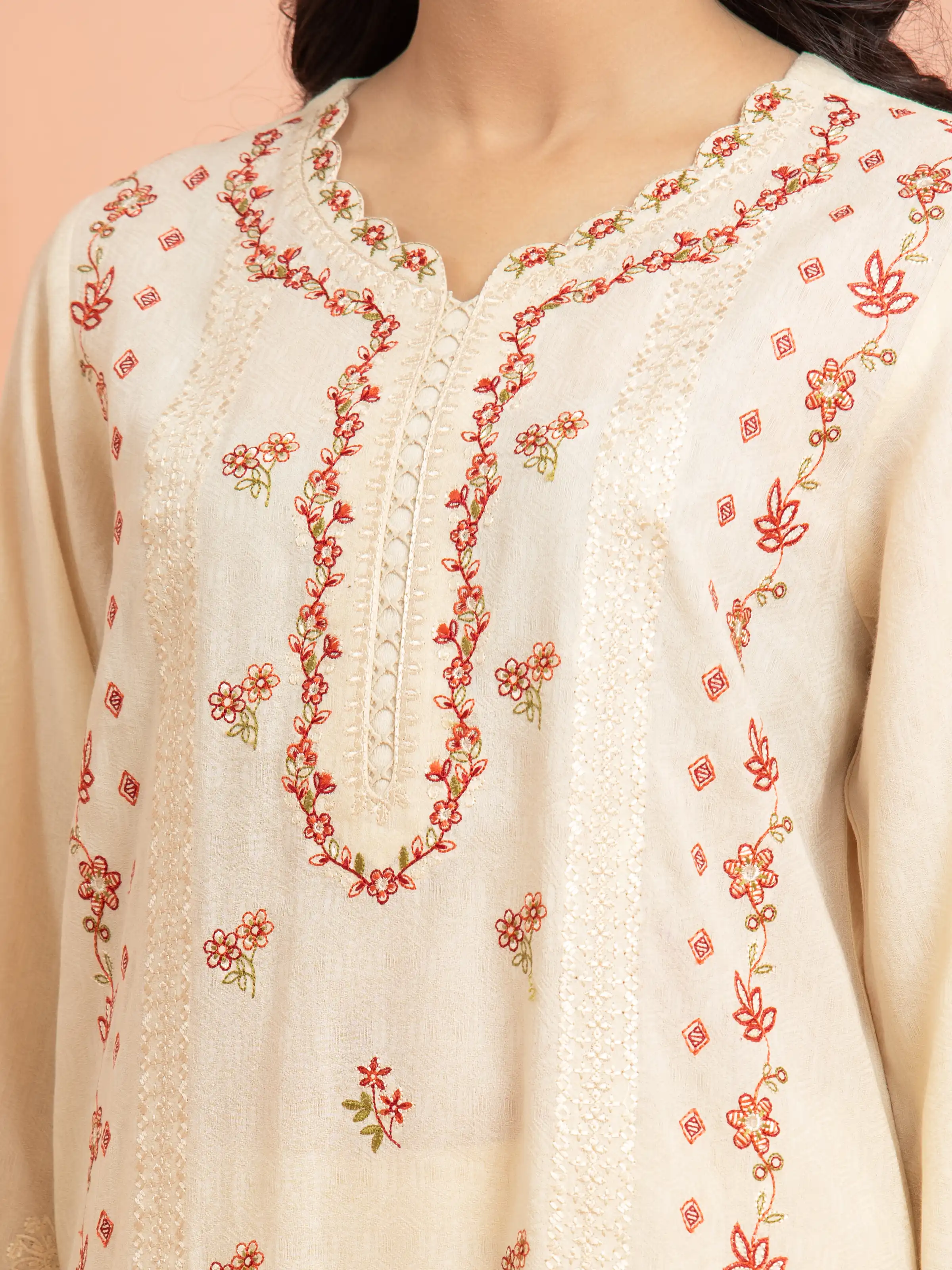 Embroidered Dobby Suit - EWU5V7-30263-3P - Image 2