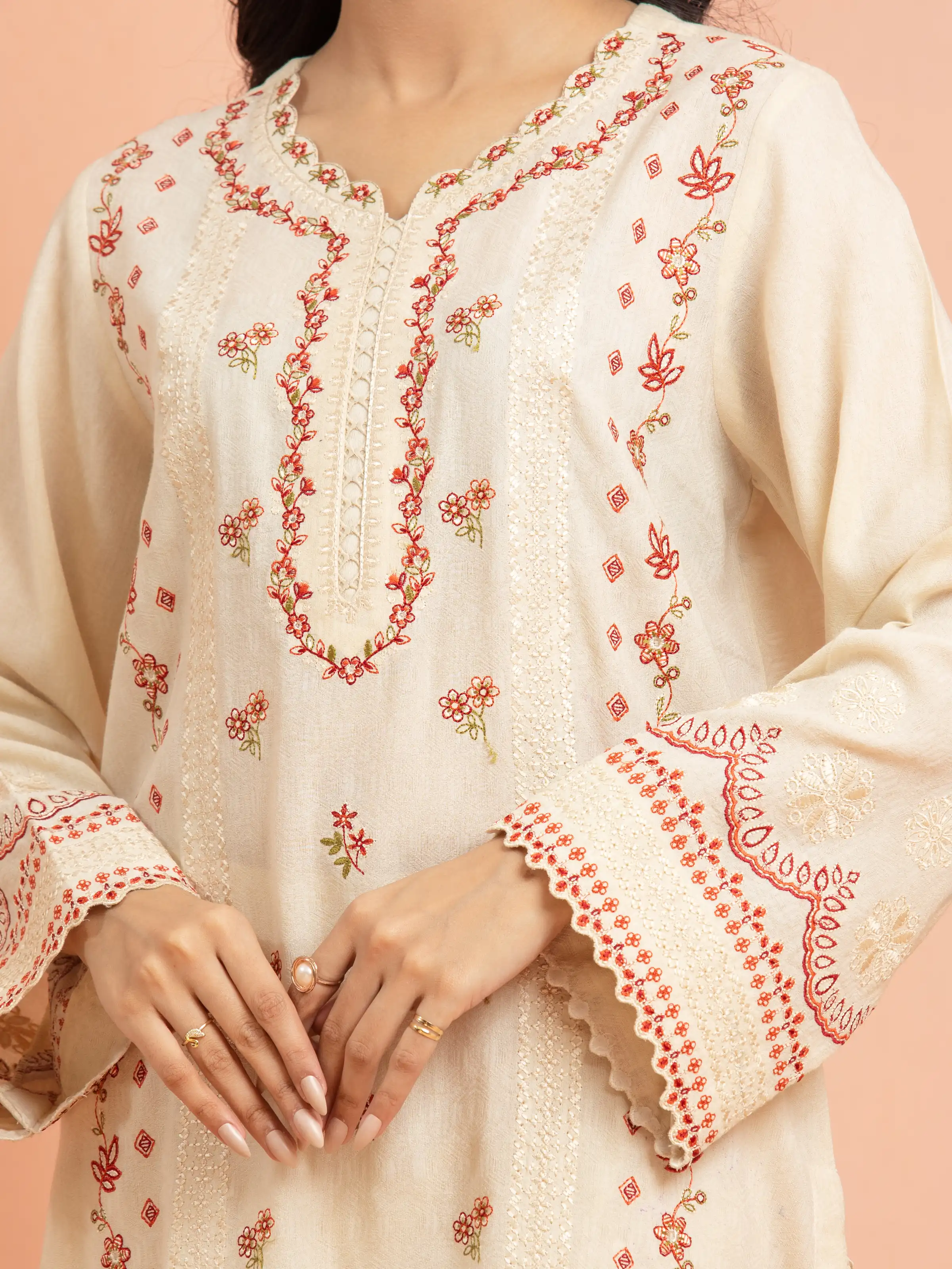 Embroidered Dobby Suit - EWU5V7-30263-3P - Image 3