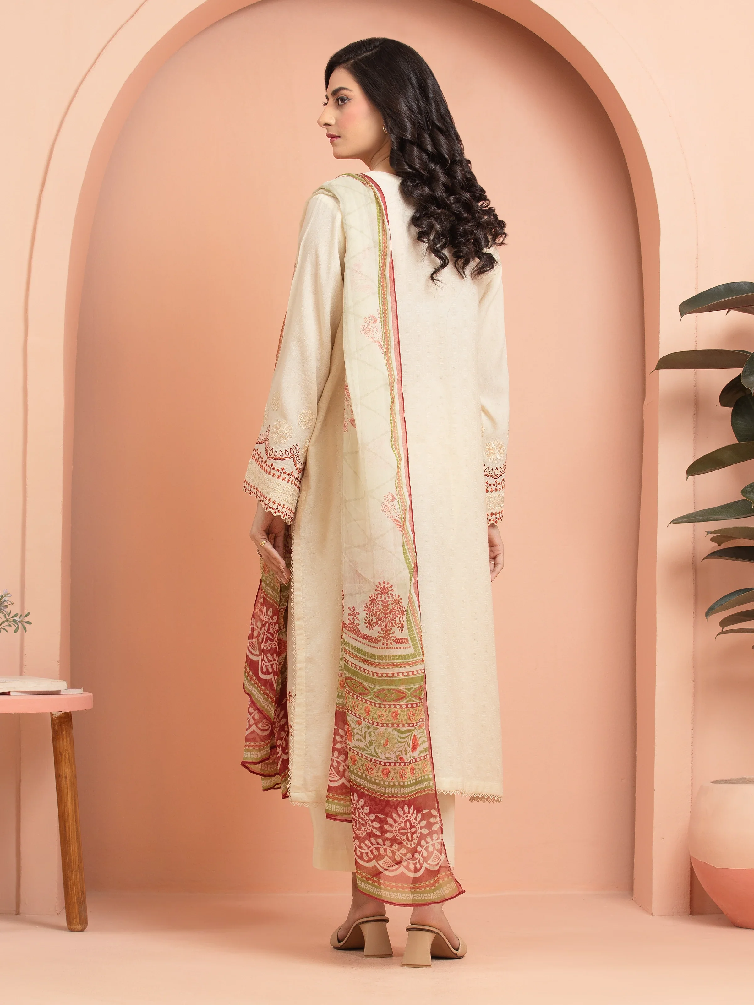Embroidered Dobby Suit - EWU5V7-30263-3P - Image 4