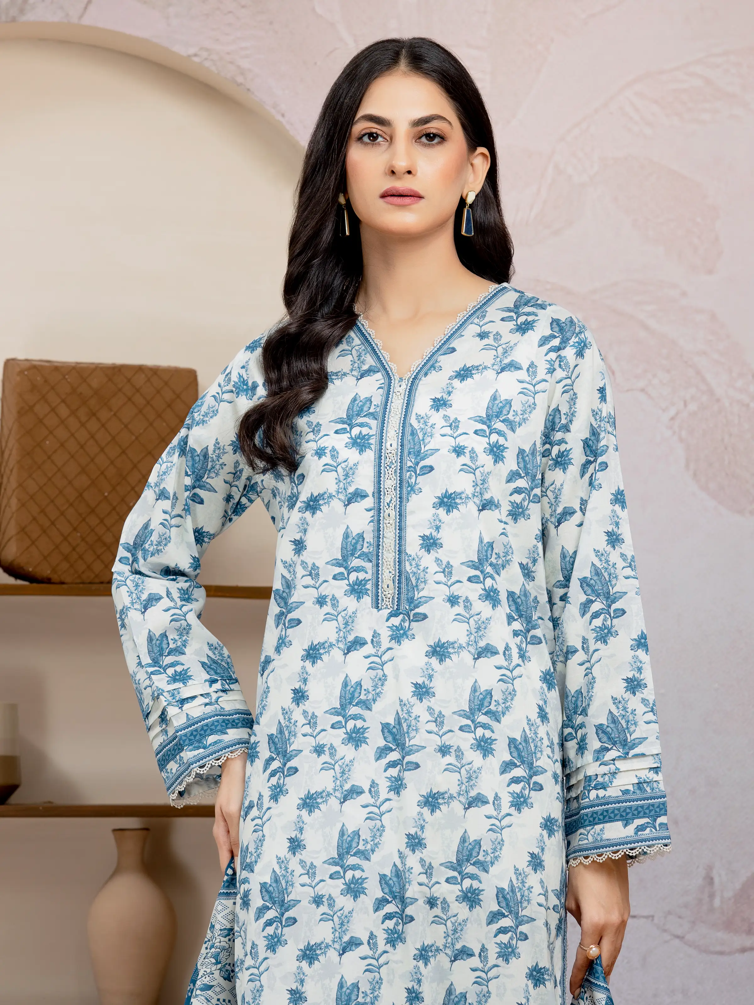 Printed Lawn Suit - EWU5A1-35019-3P - Image 4