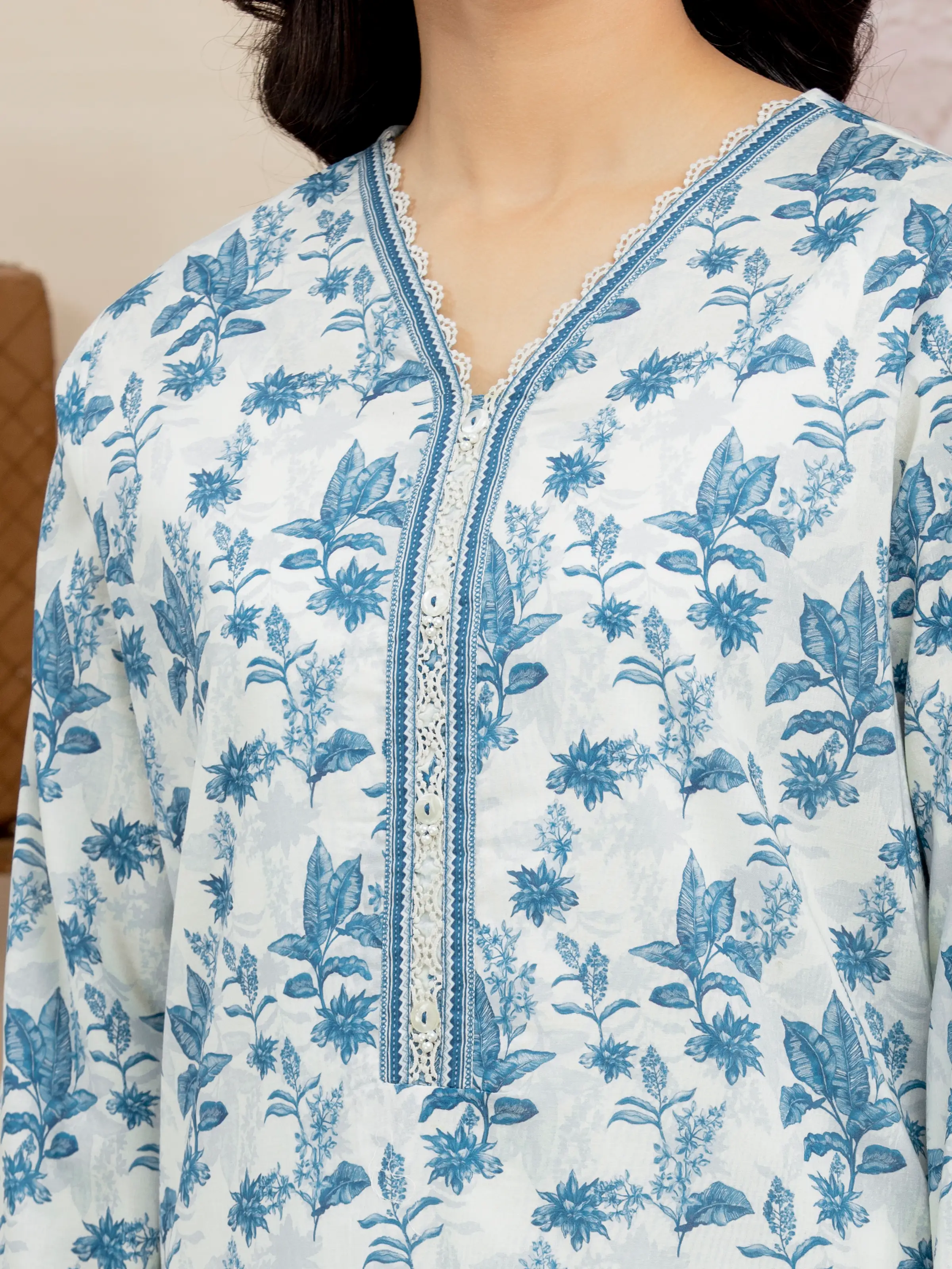 Printed Lawn Suit - EWU5A1-35019-3P - Image 6