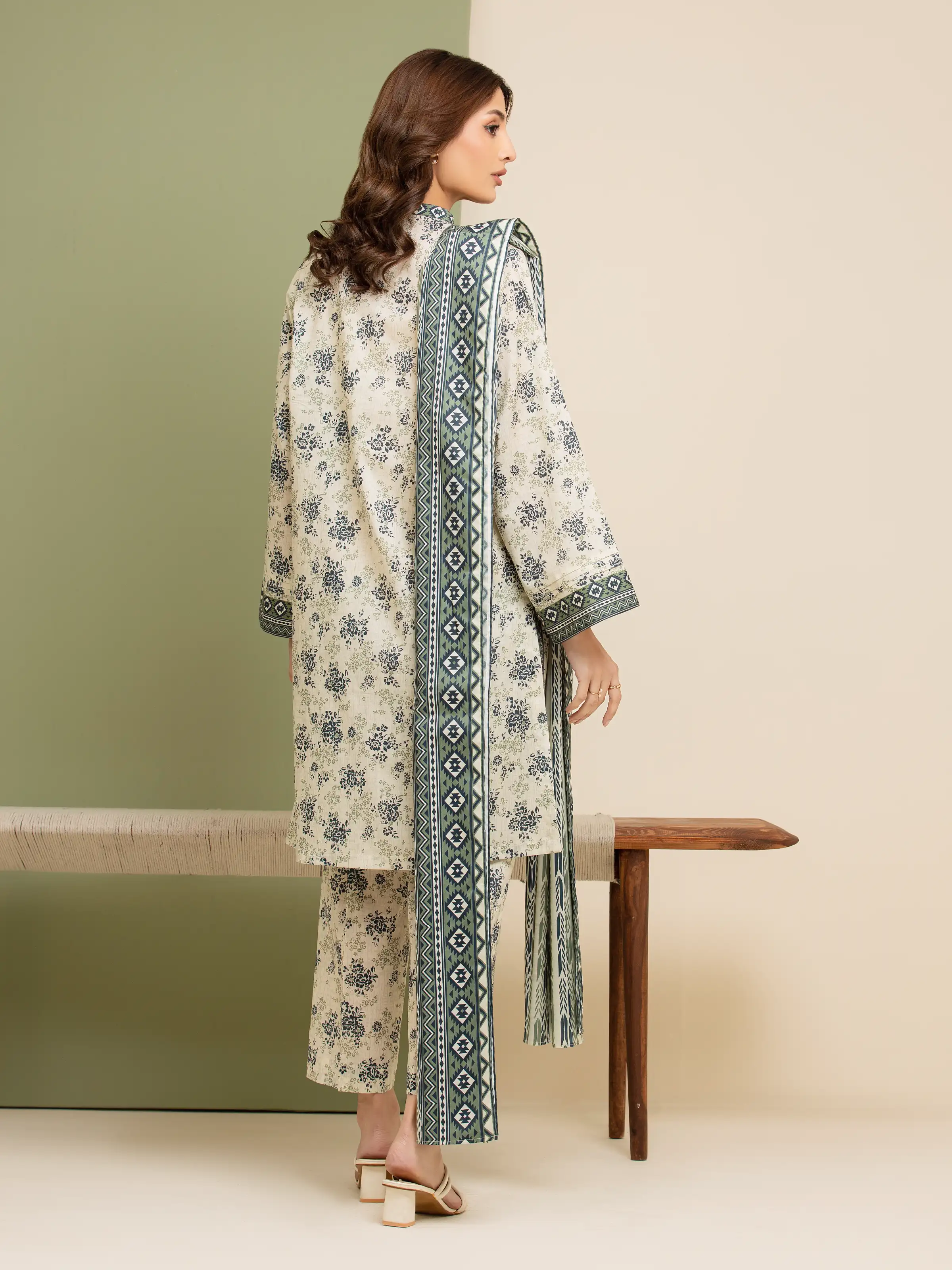 Printed Lawn Suit - EWU5A1-35140-3P - Image 2