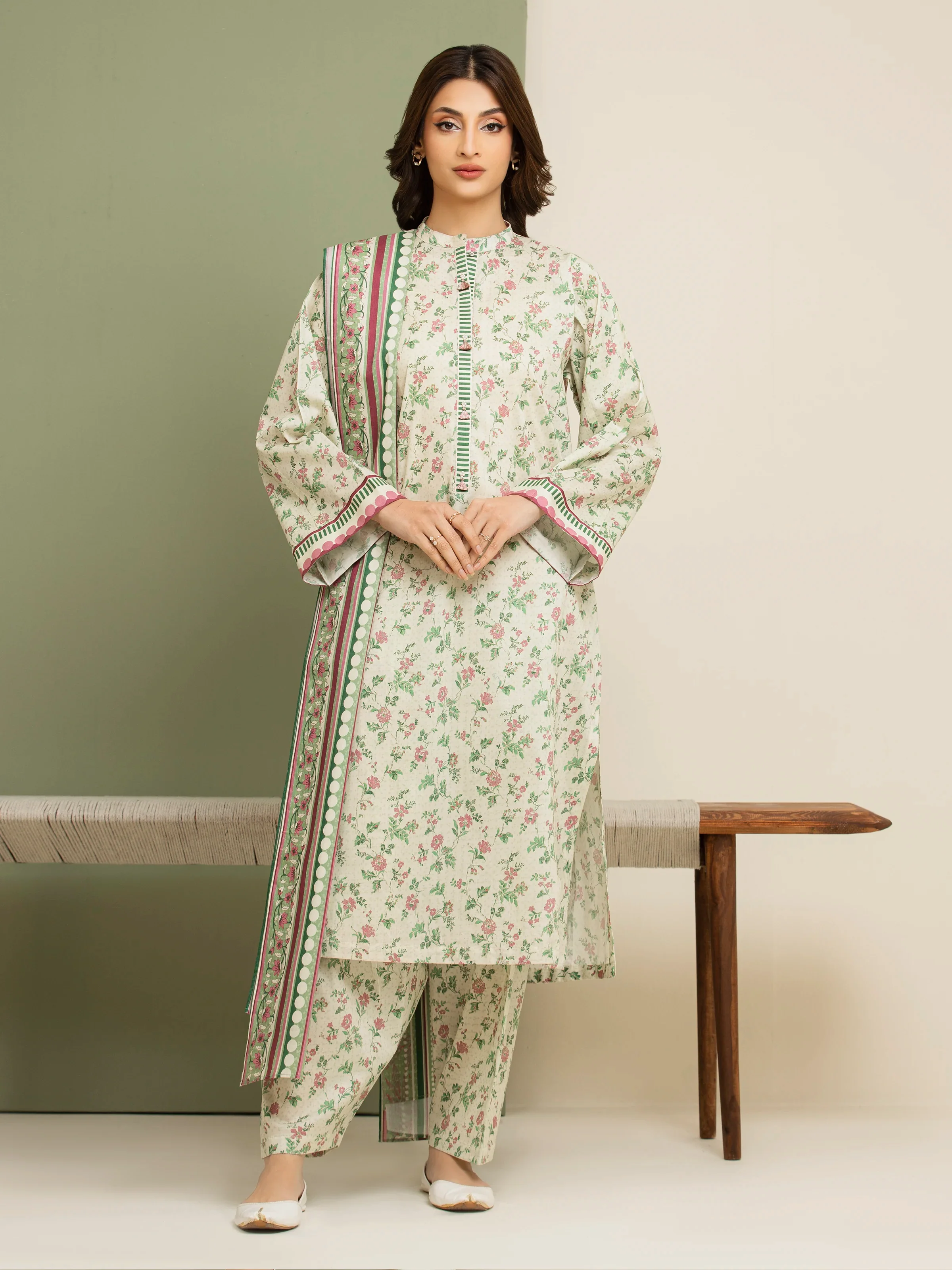 Printed Lawn Suit - EWU5A1-35152-3P