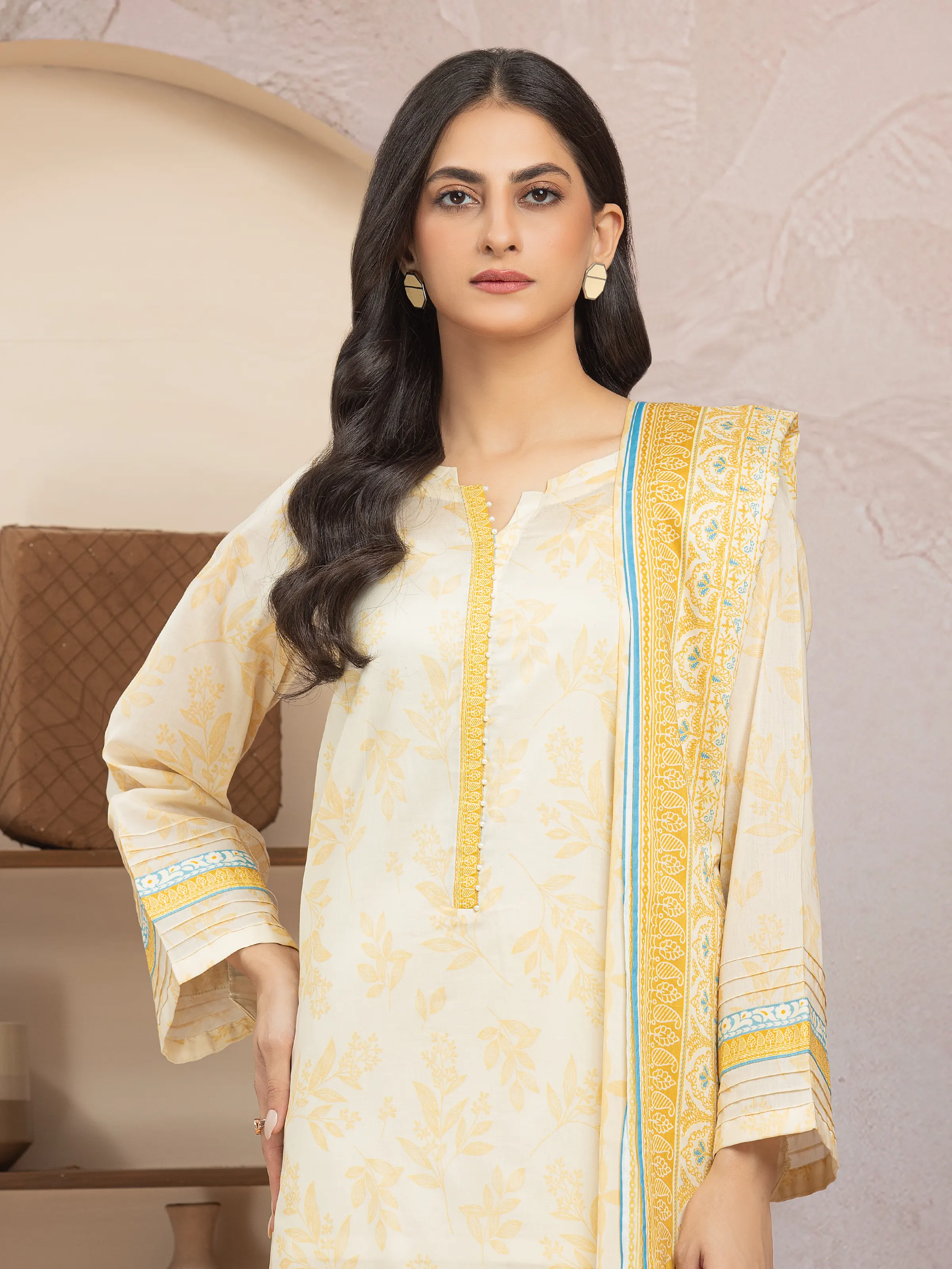Printed Lawn Suit - EWU5A1-35201-3P - Image 3