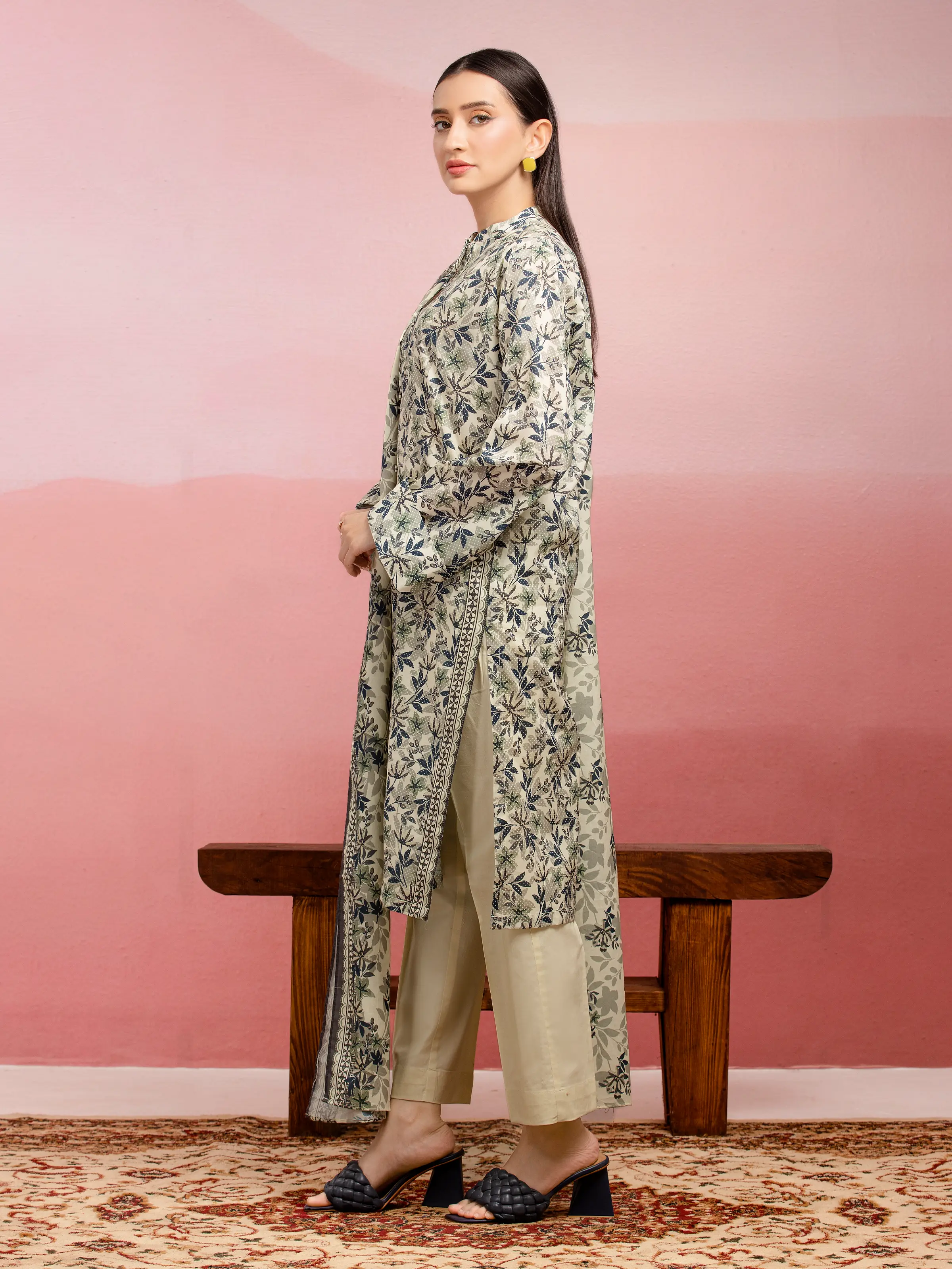 Printed Lawn Suit - EWU5A1-35227-3P - Image 3