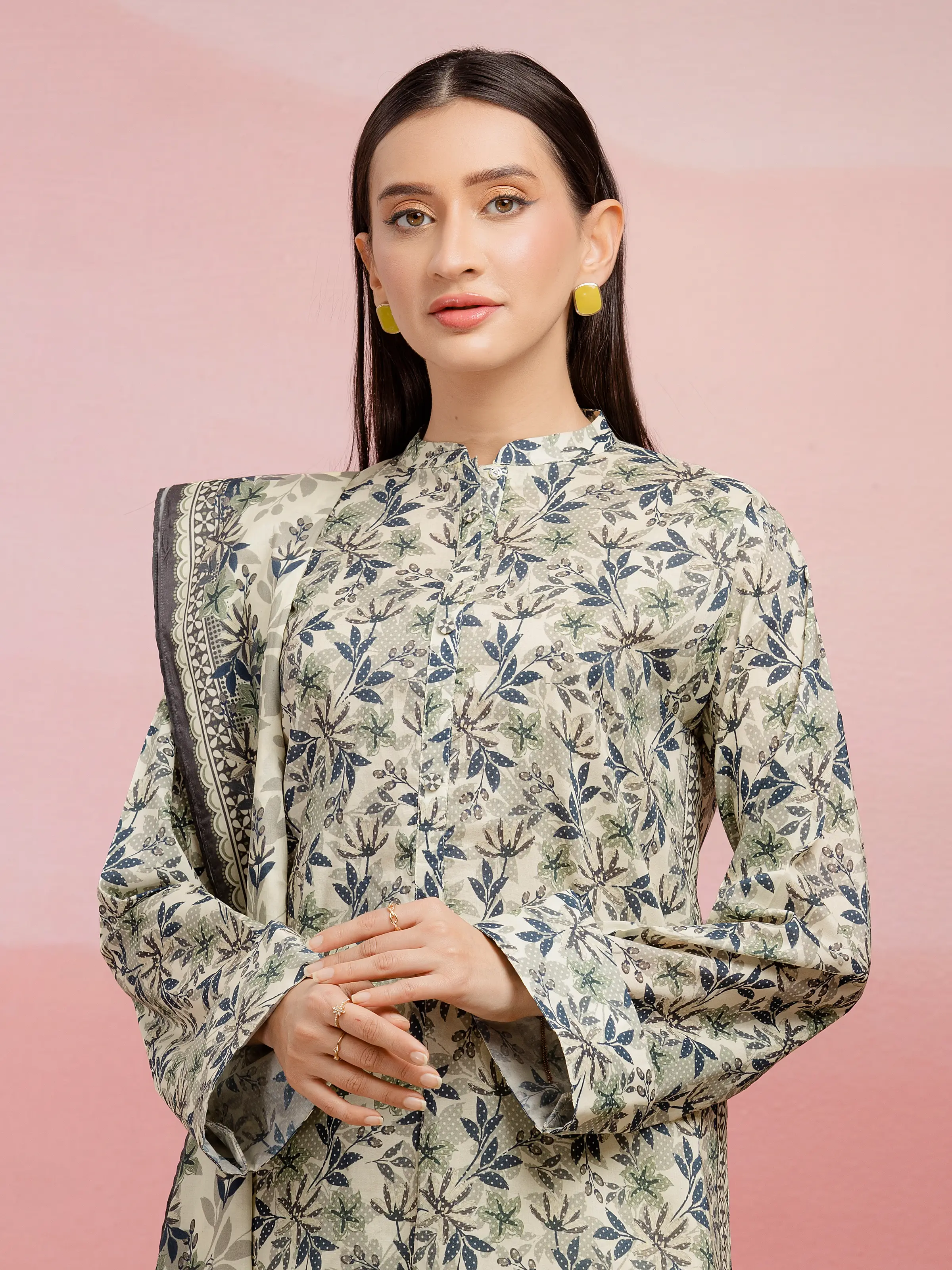 Printed Lawn Suit - EWU5A1-35227-3P - Image 4