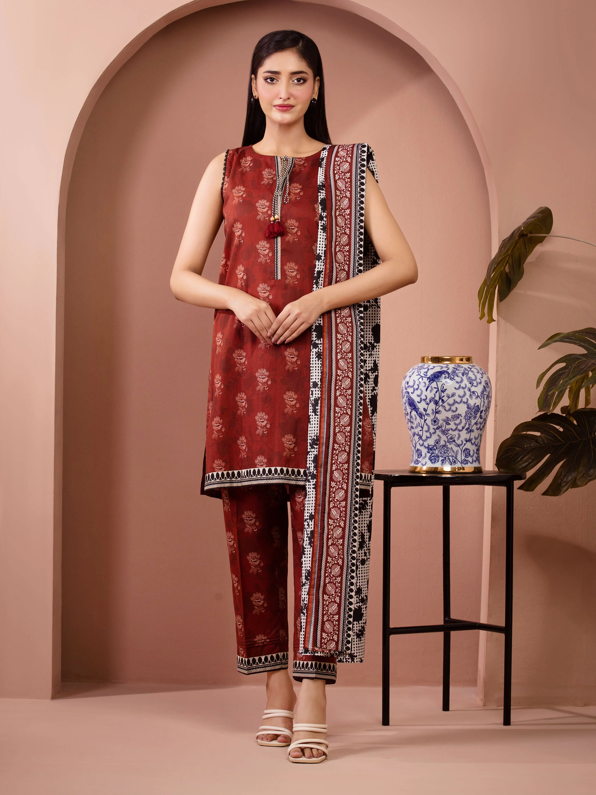 Printed Lawn Suit - EWU5A1-35254-3P