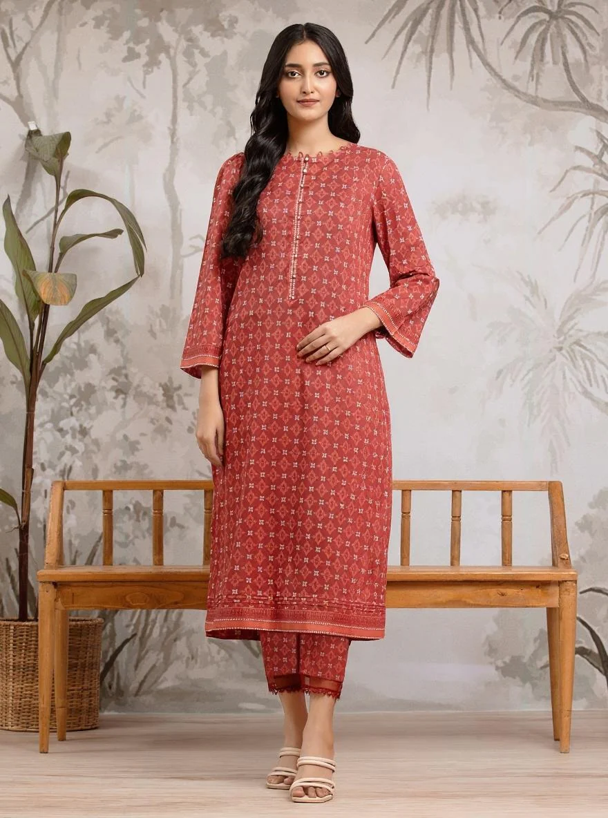 Printed Khaddar Shirt Trouser - EWU24M2-188ST