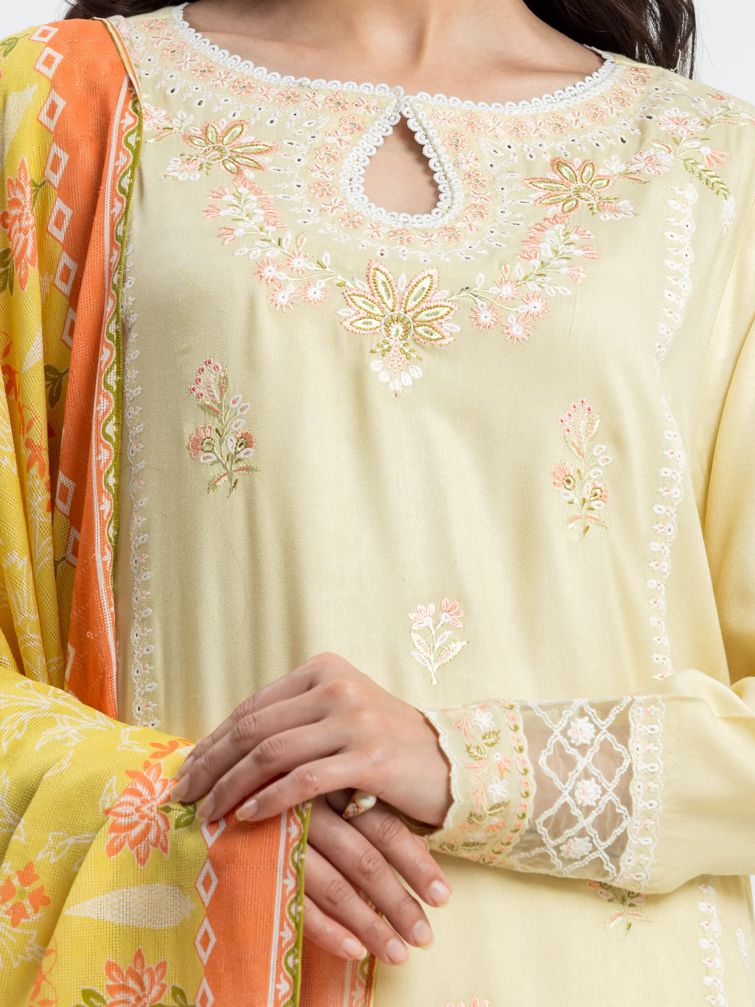 Embroidered Viscose Suit - EWU24V13-30232-3P - Image 3