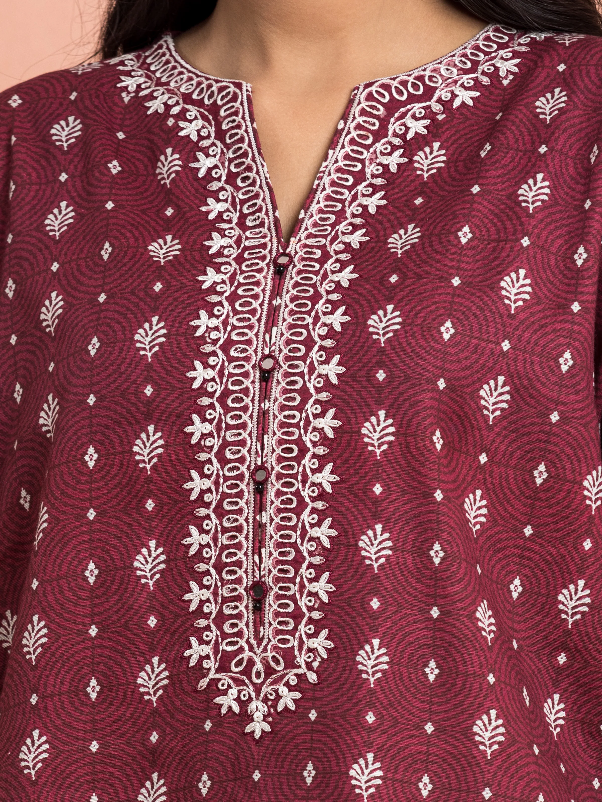 Embroidered Marina Twill Shirt Trouser - EWU24V14-30188ST - Image 3