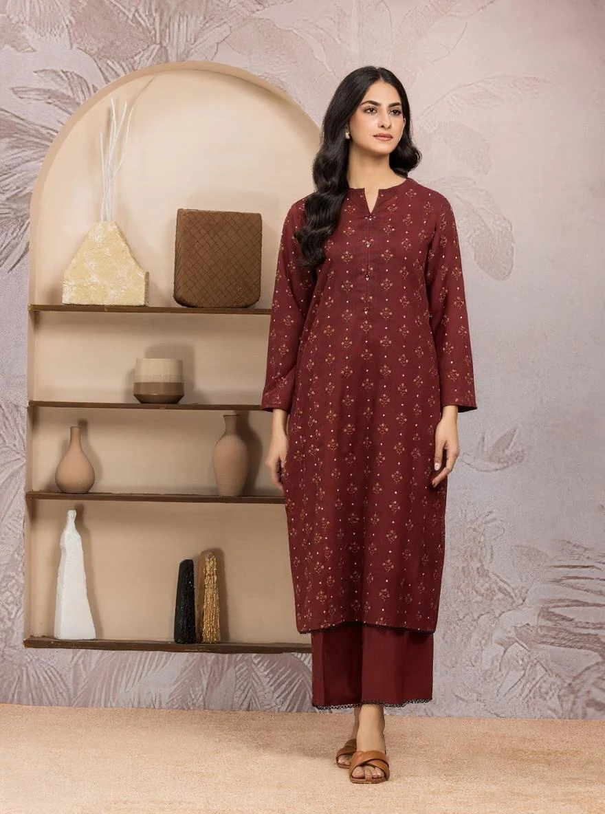 Printed Khaddar Shirt Trouser - EWU24M3-097ST