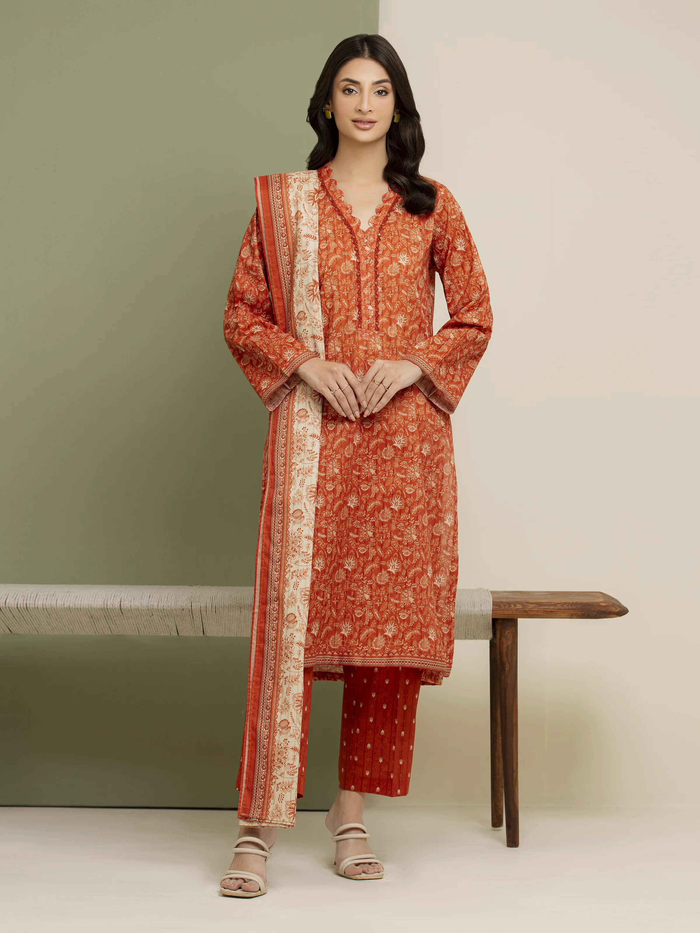Printed Lawn Suit - EWU5A1-35041-3P