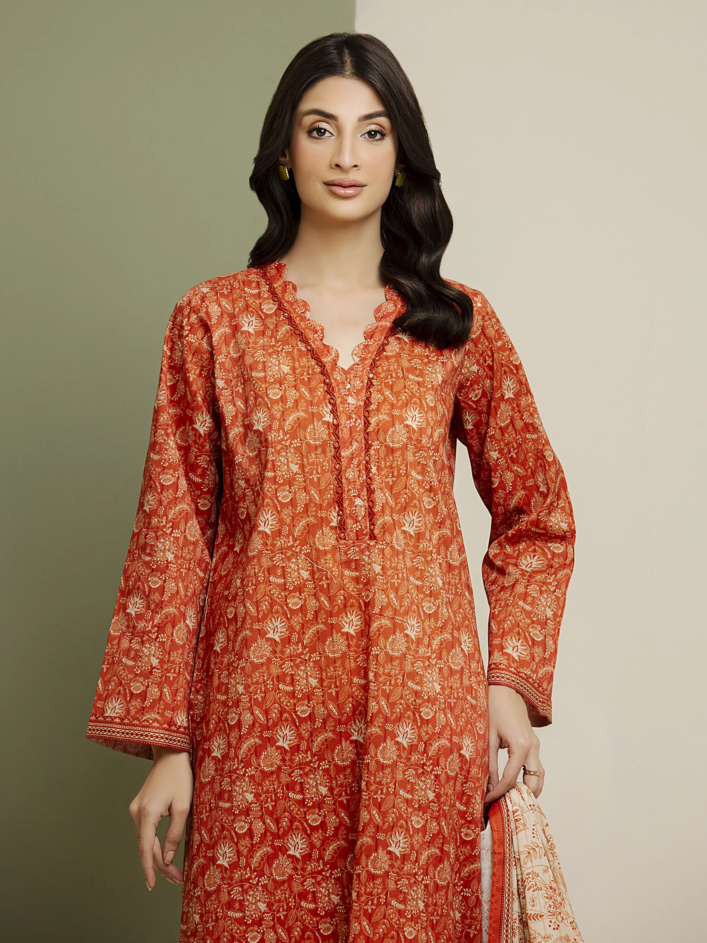 Printed Lawn Suit - EWU5A1-35041-3P - Image 4