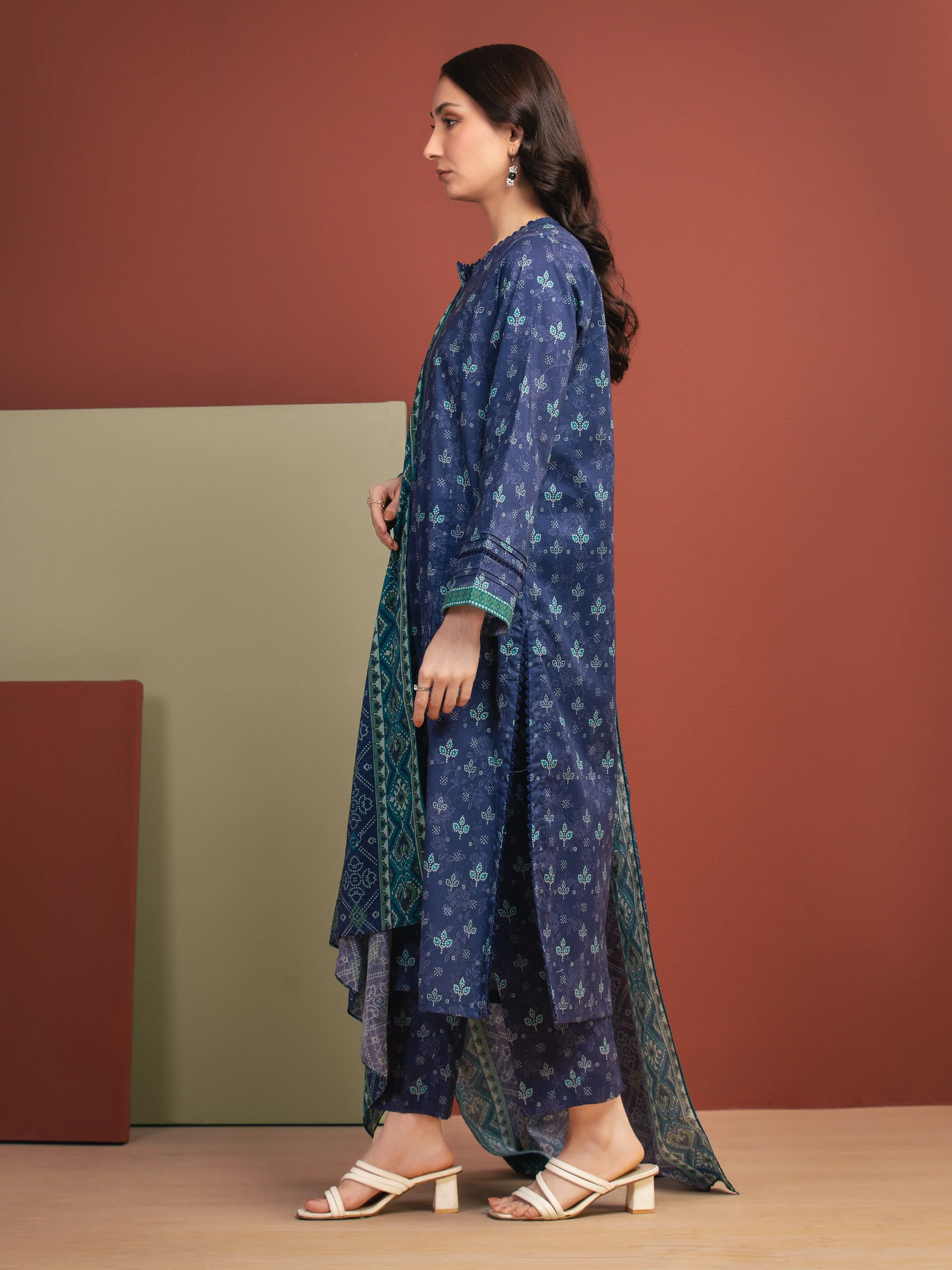 Printed Lawn Suit - EWU5A1-35321-3P - Image 5