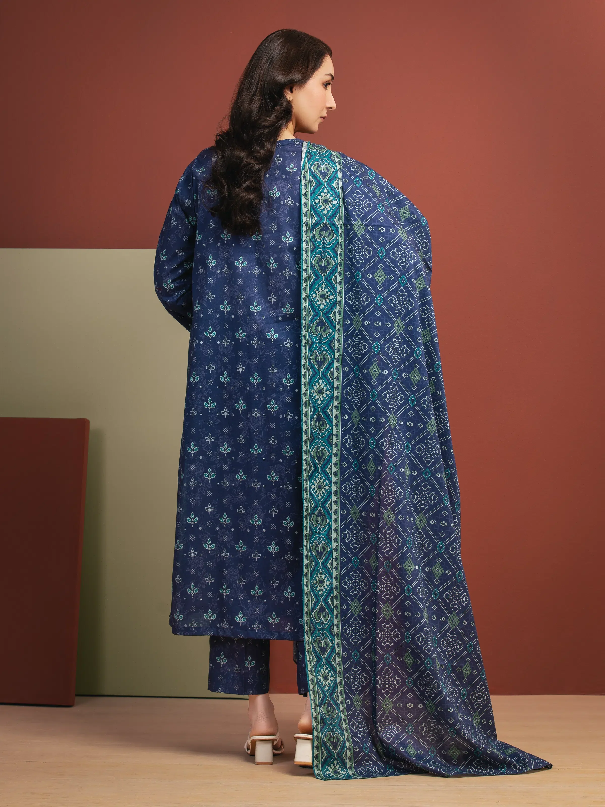 Printed Lawn Suit - EWU5A1-35321-3P - Image 6