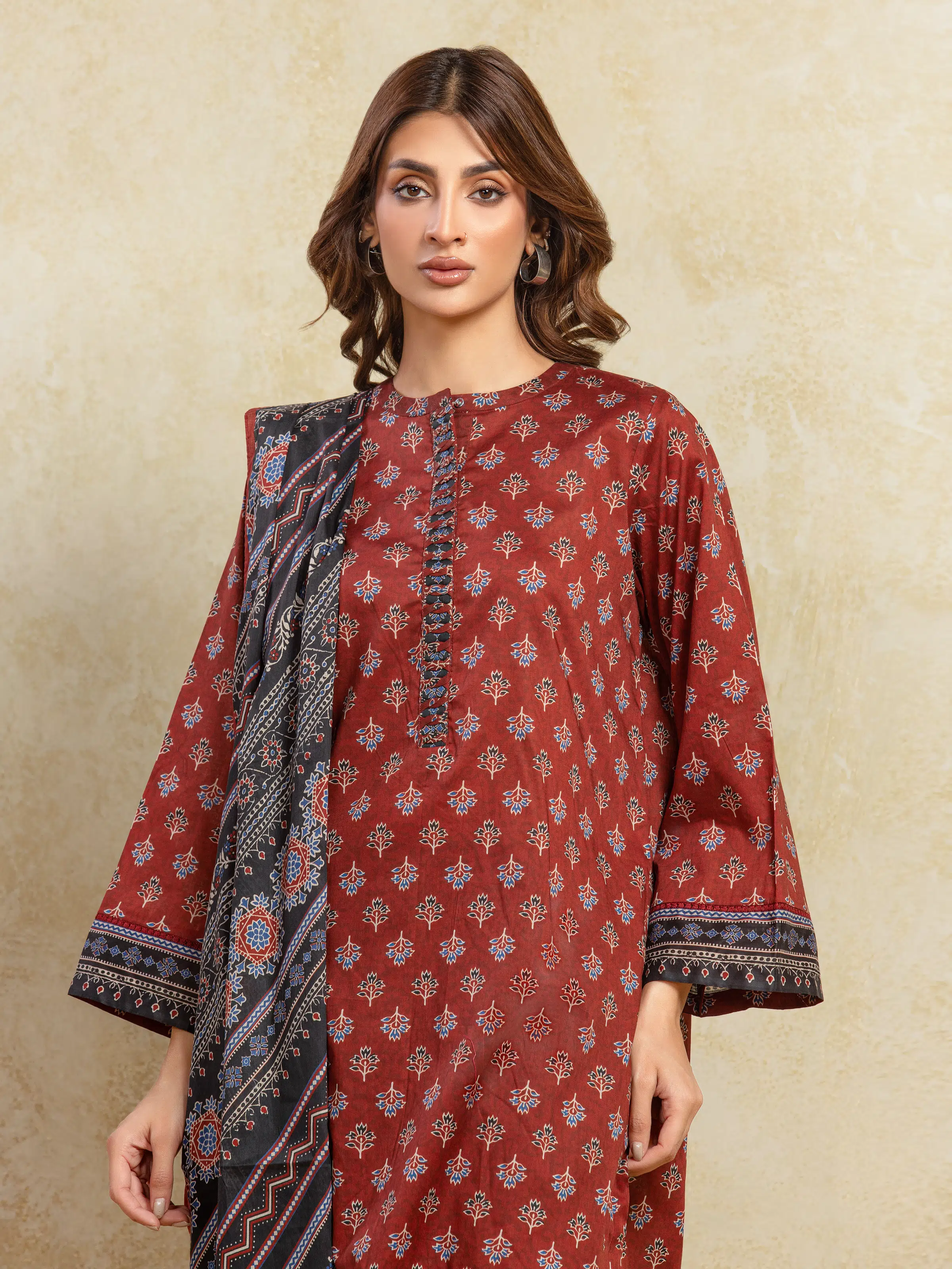 Printed Khaddar Suit - EWU5A3-36106-3P - Image 2