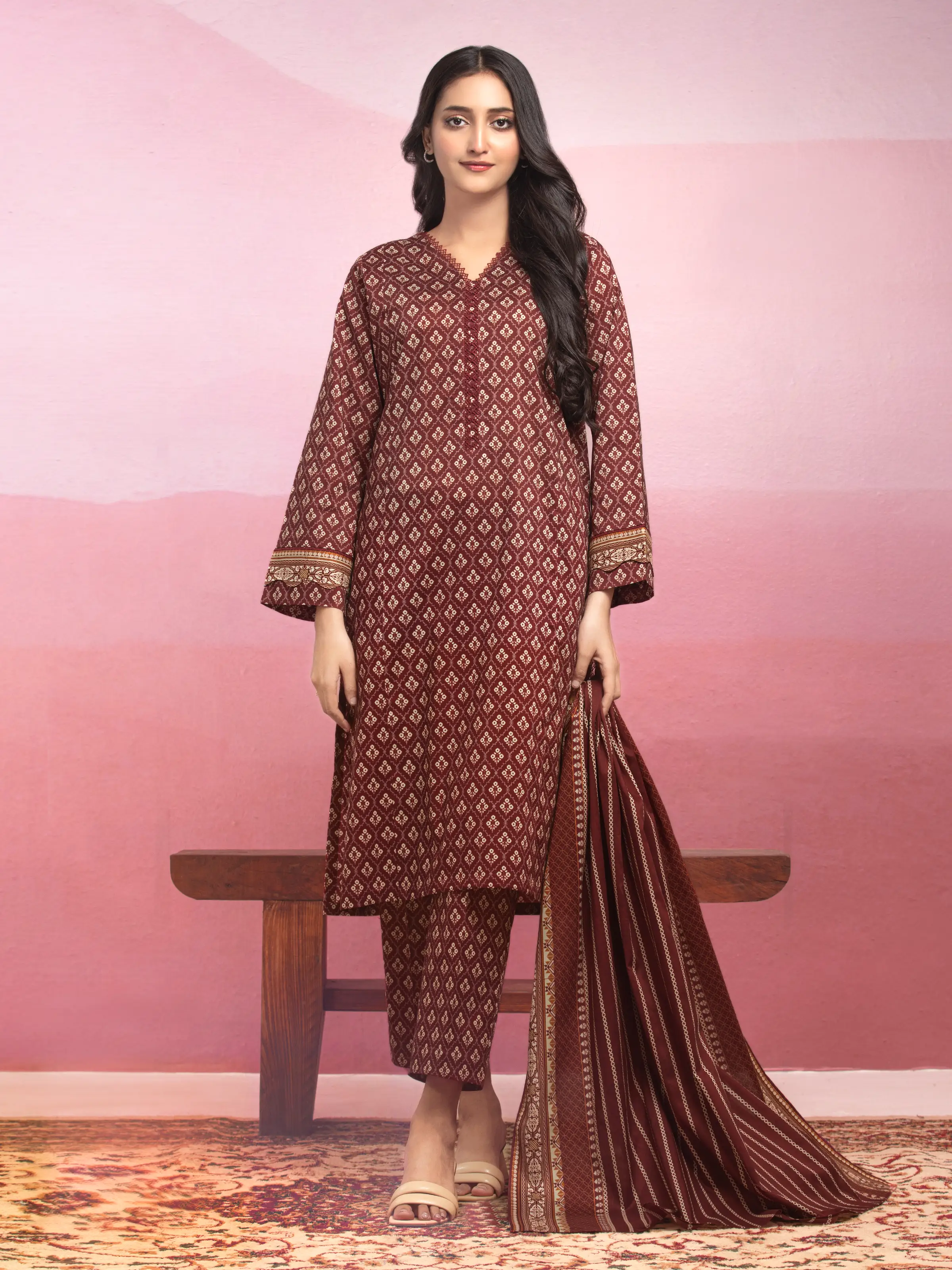 Printed Lawn Suit - EWU5A1-35083-3P