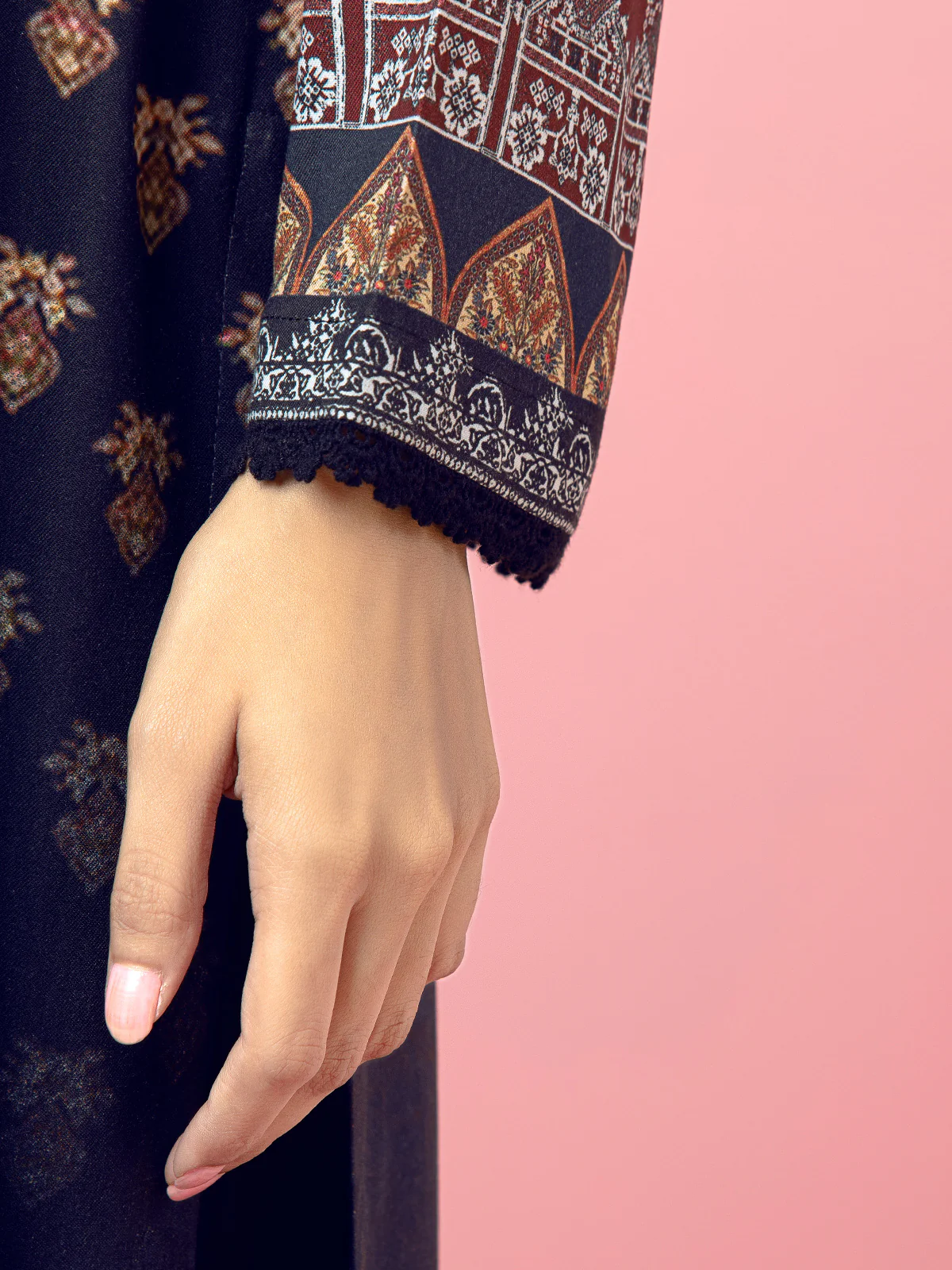 Printed Viscose Shirt Dupatta - EWU22A4-24019SD - Image 6