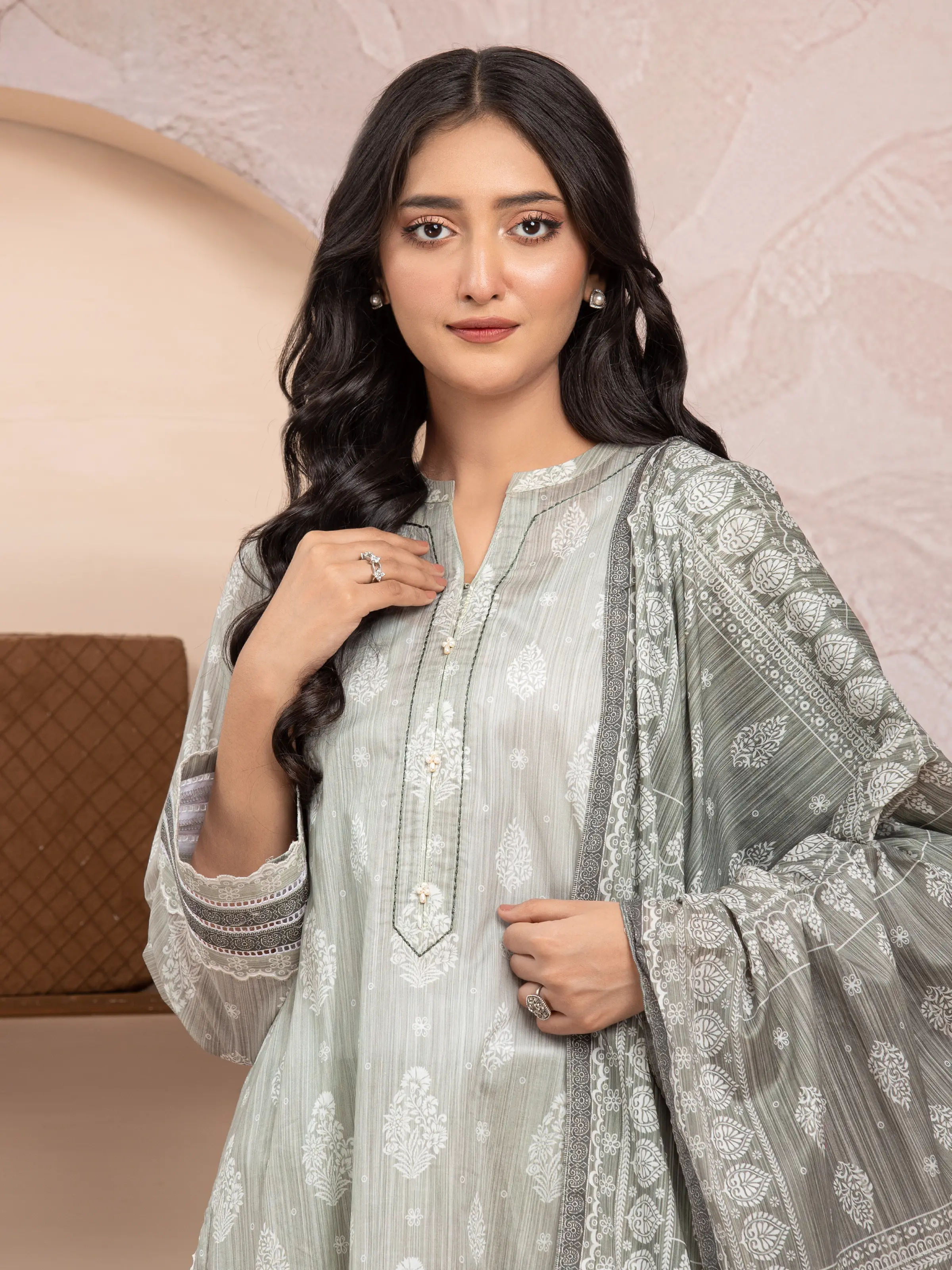 Printed Lawn Suit - EWU5A1-35218-3P - Image 3